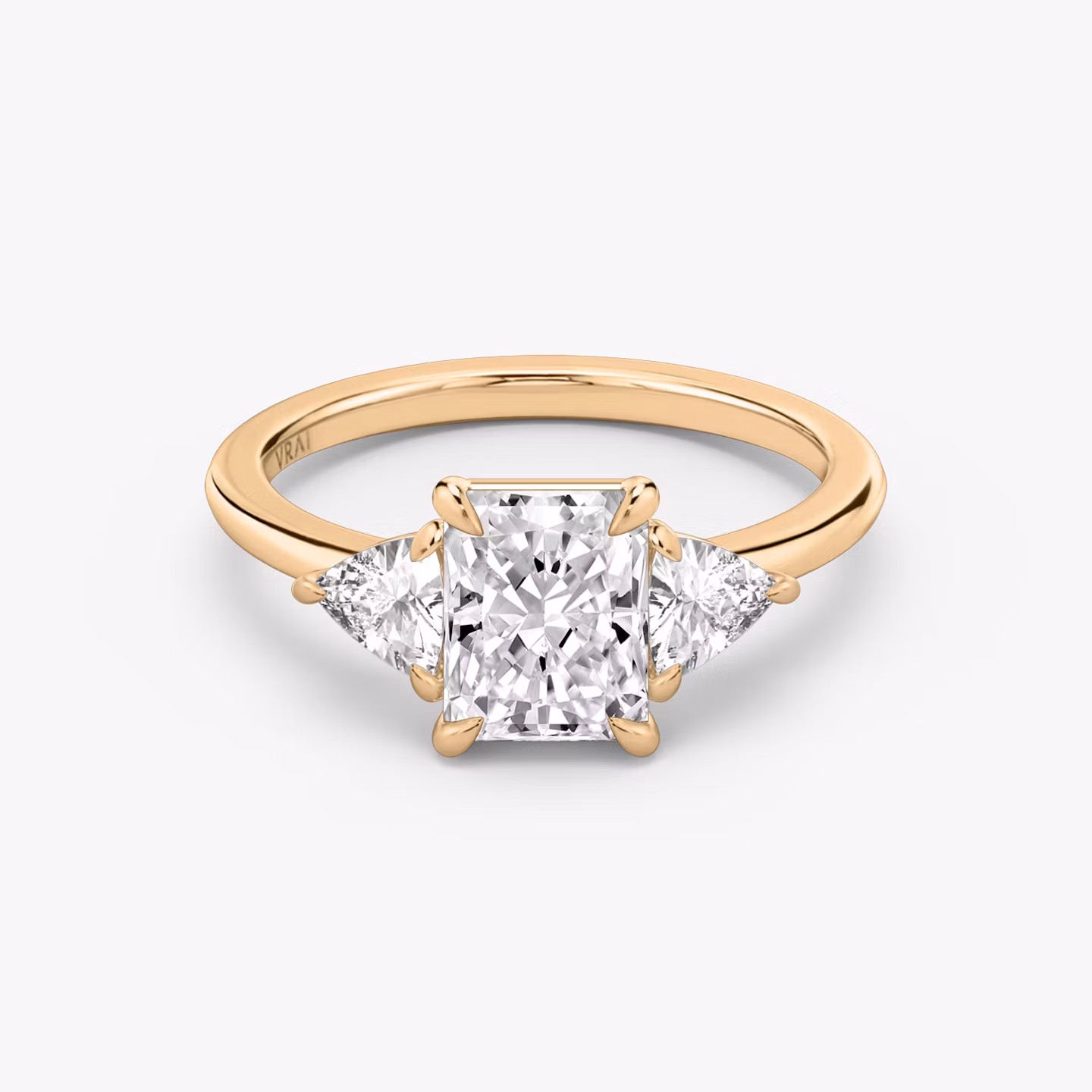 The Three Stone Radiant | Rose Gold