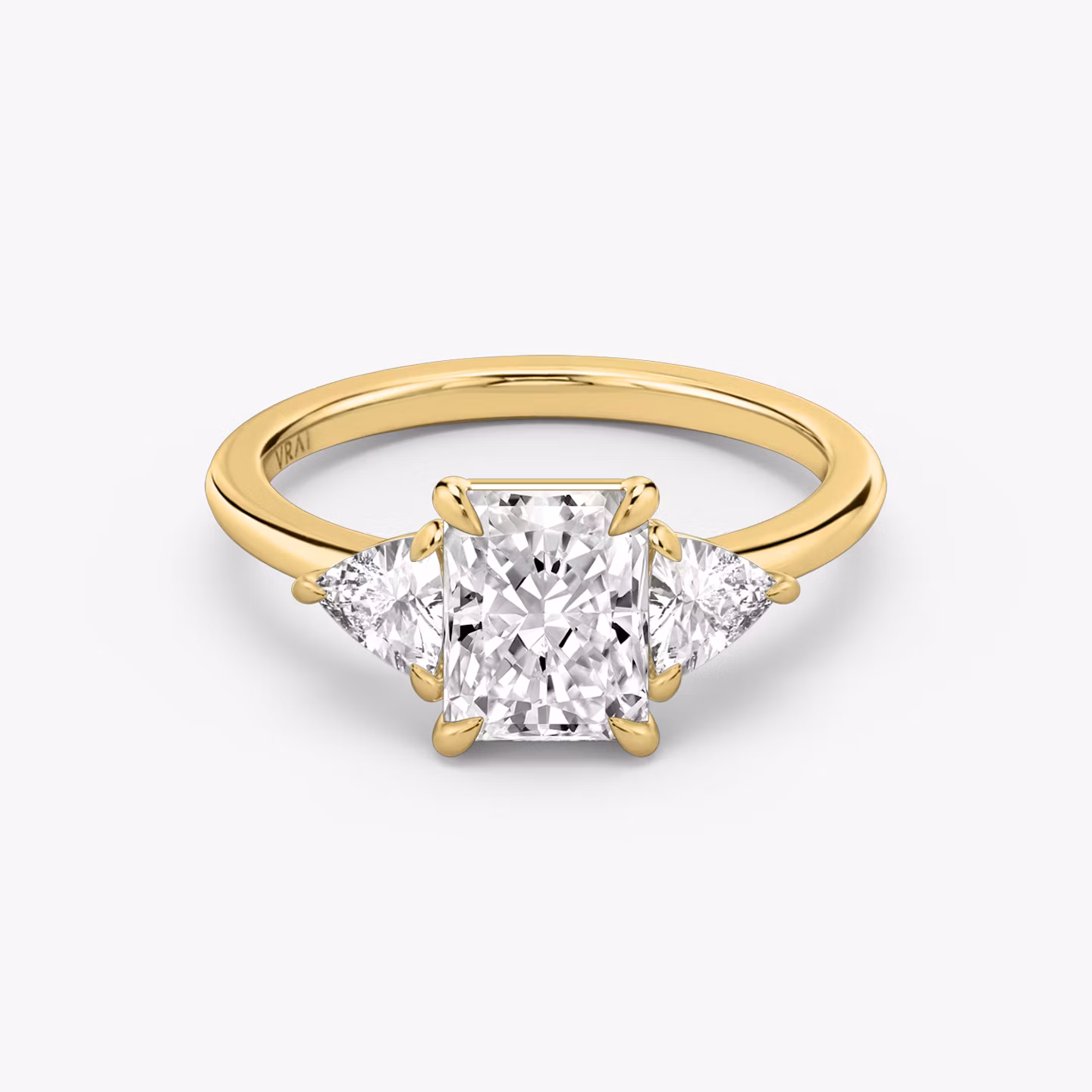 The Three Stone Radiant | Yellow Gold