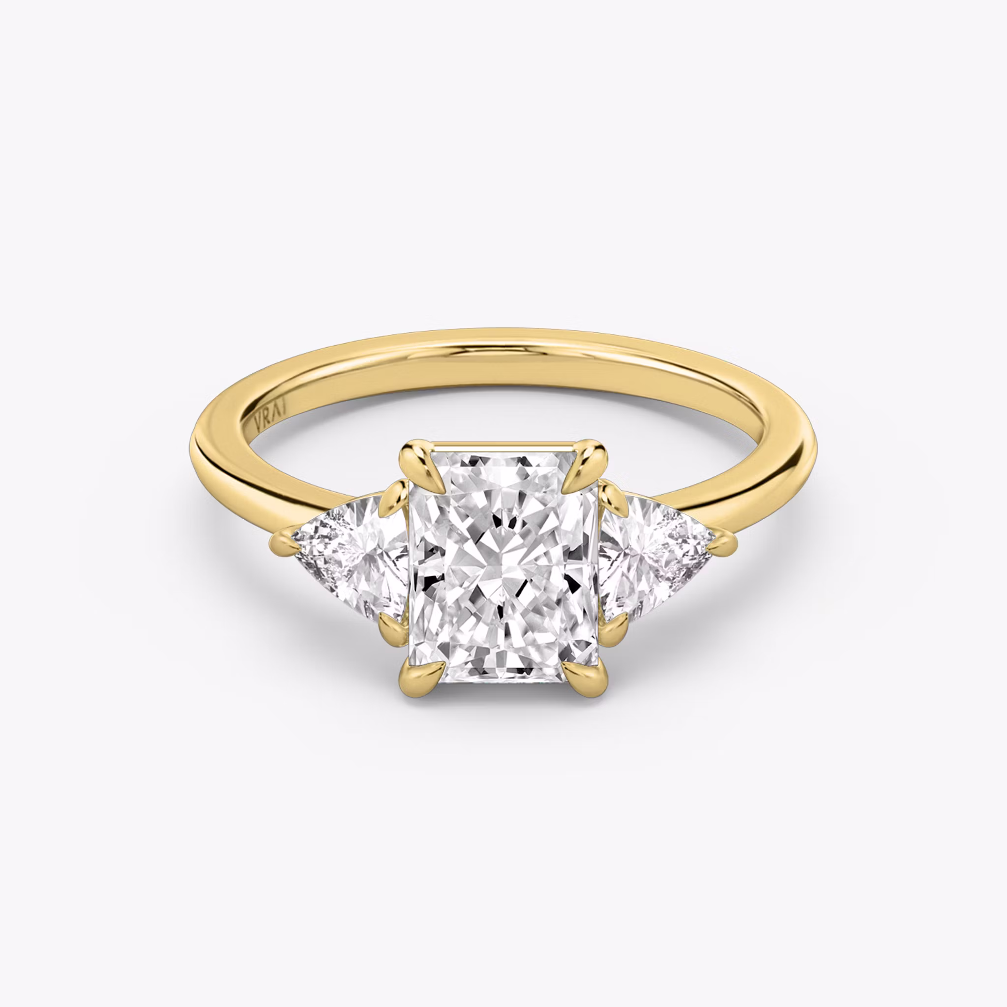 The Three Stone Radiant | Yellow Gold