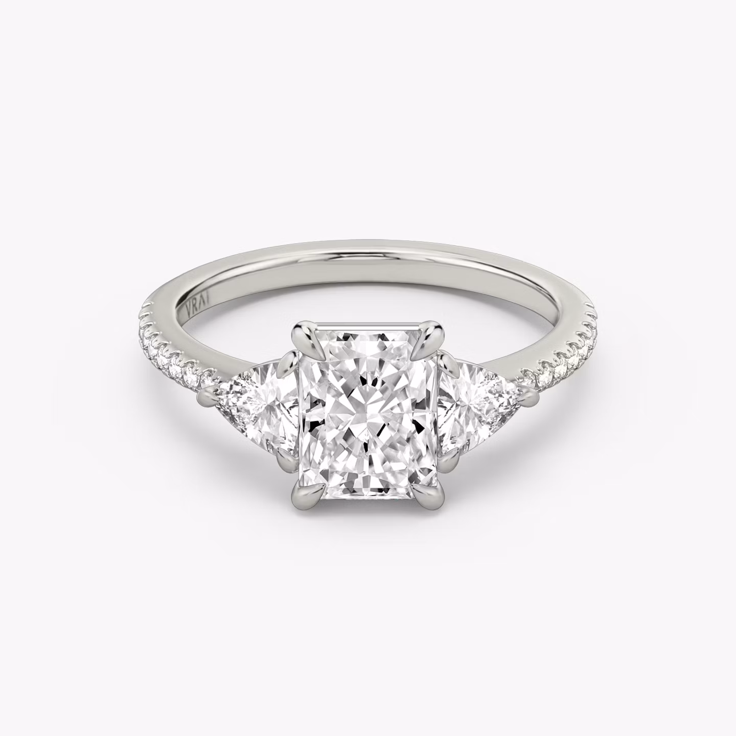 The Three Stone Radiant | White Gold