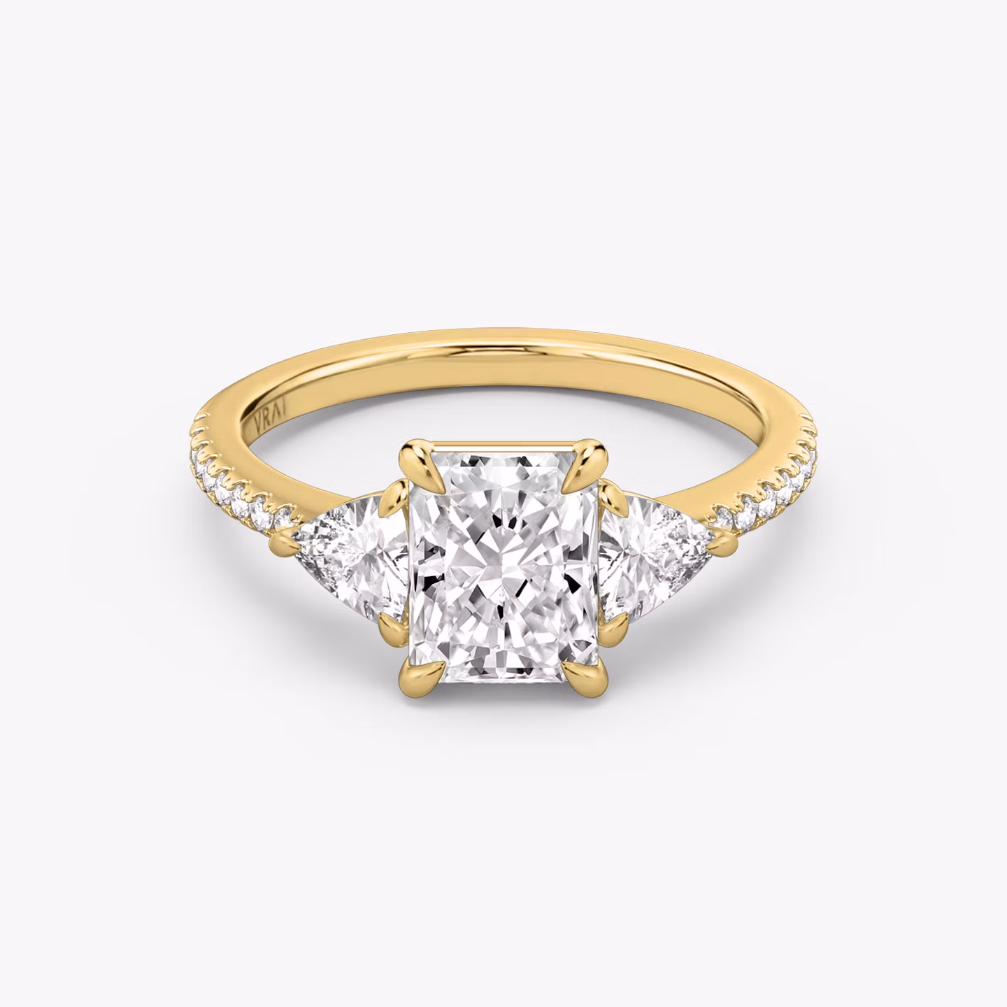 The Three Stone Radiant | Yellow Gold