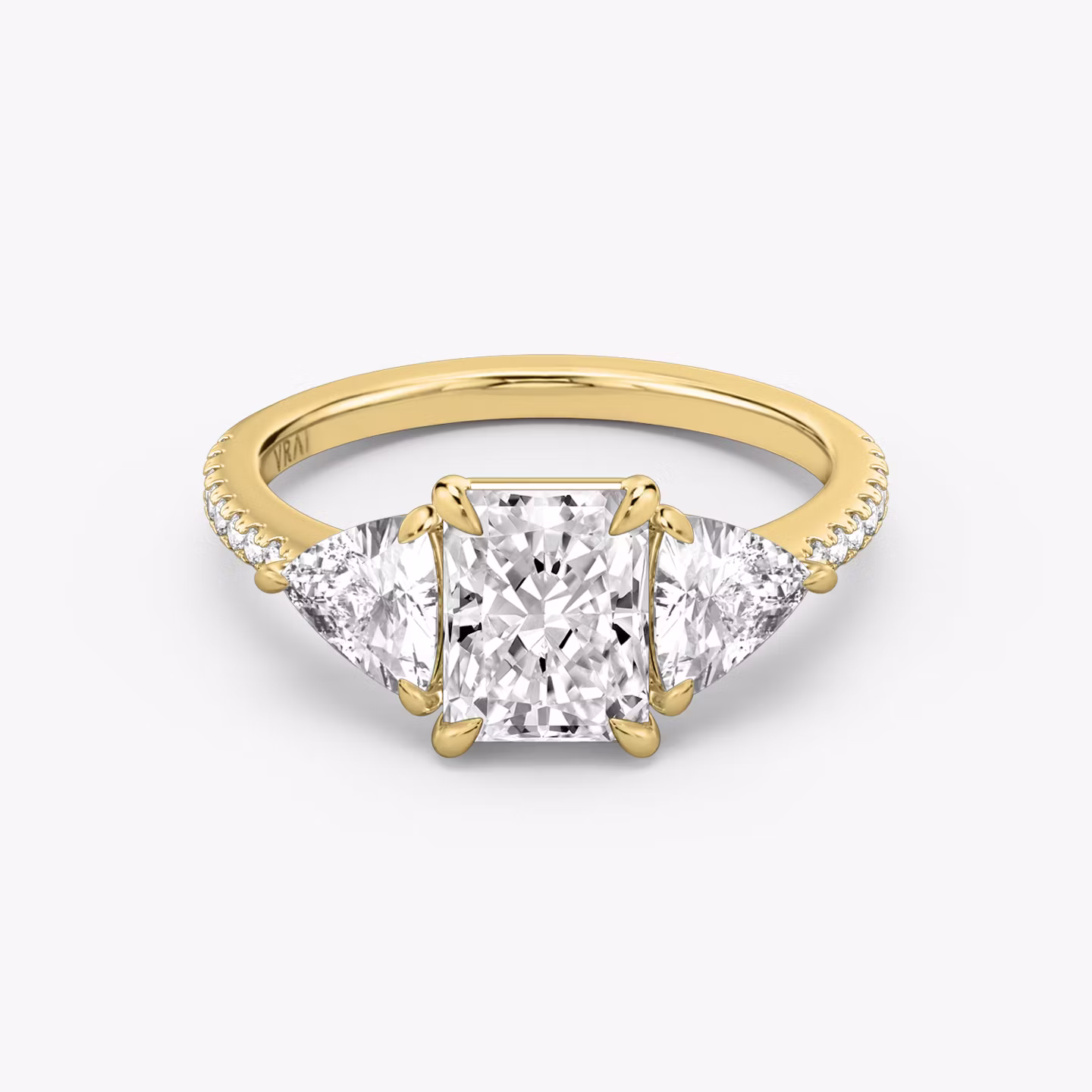 The Three Stone Radiant | Yellow Gold