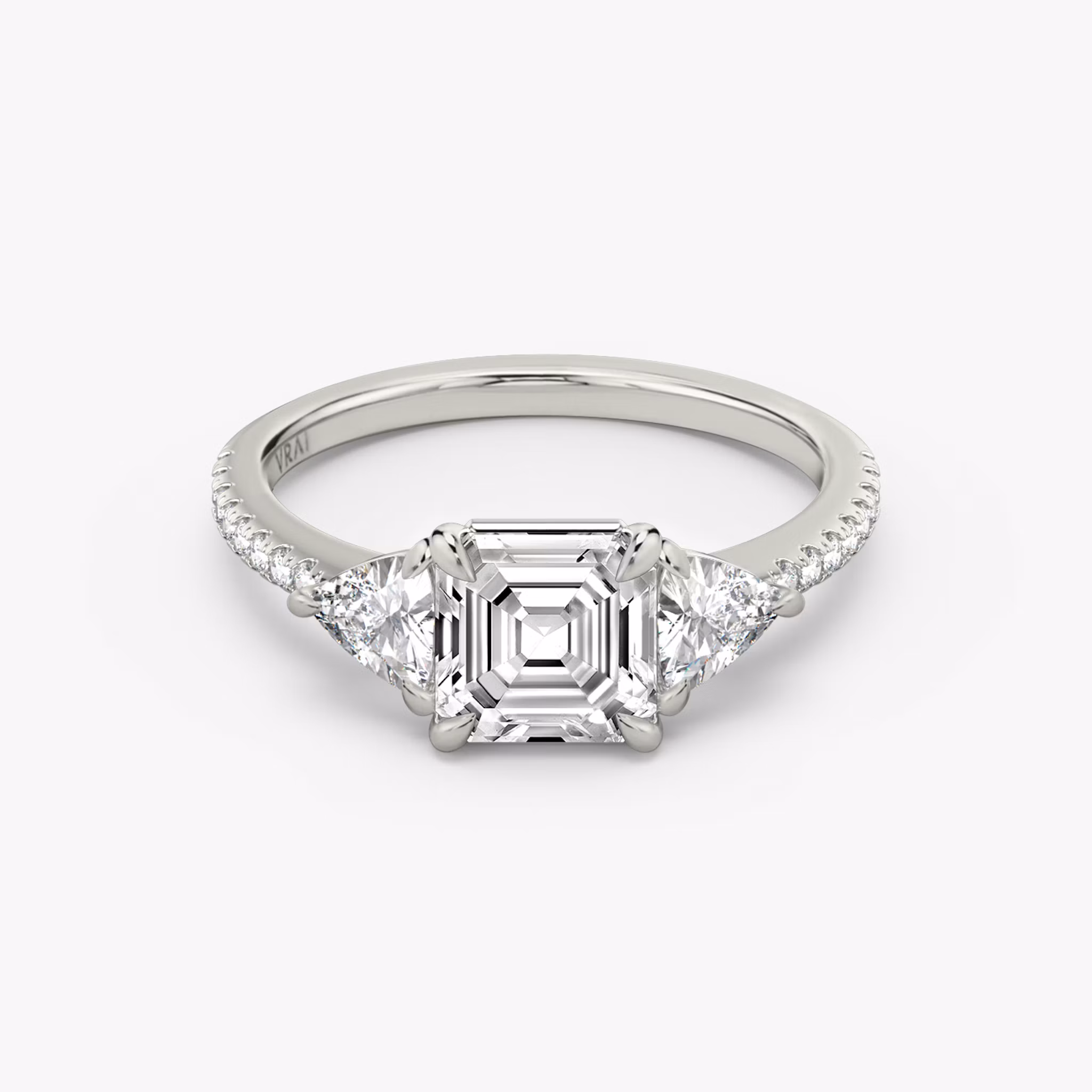 Three Stone Asscher | White Gold