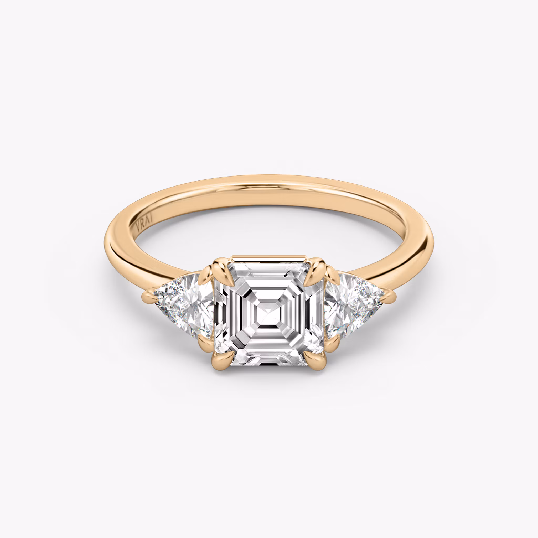 Three Stone Asscher | Rose Gold