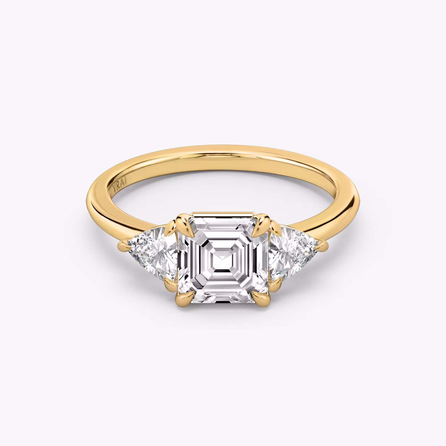 The Three Stone Asscher | Yellow Gold