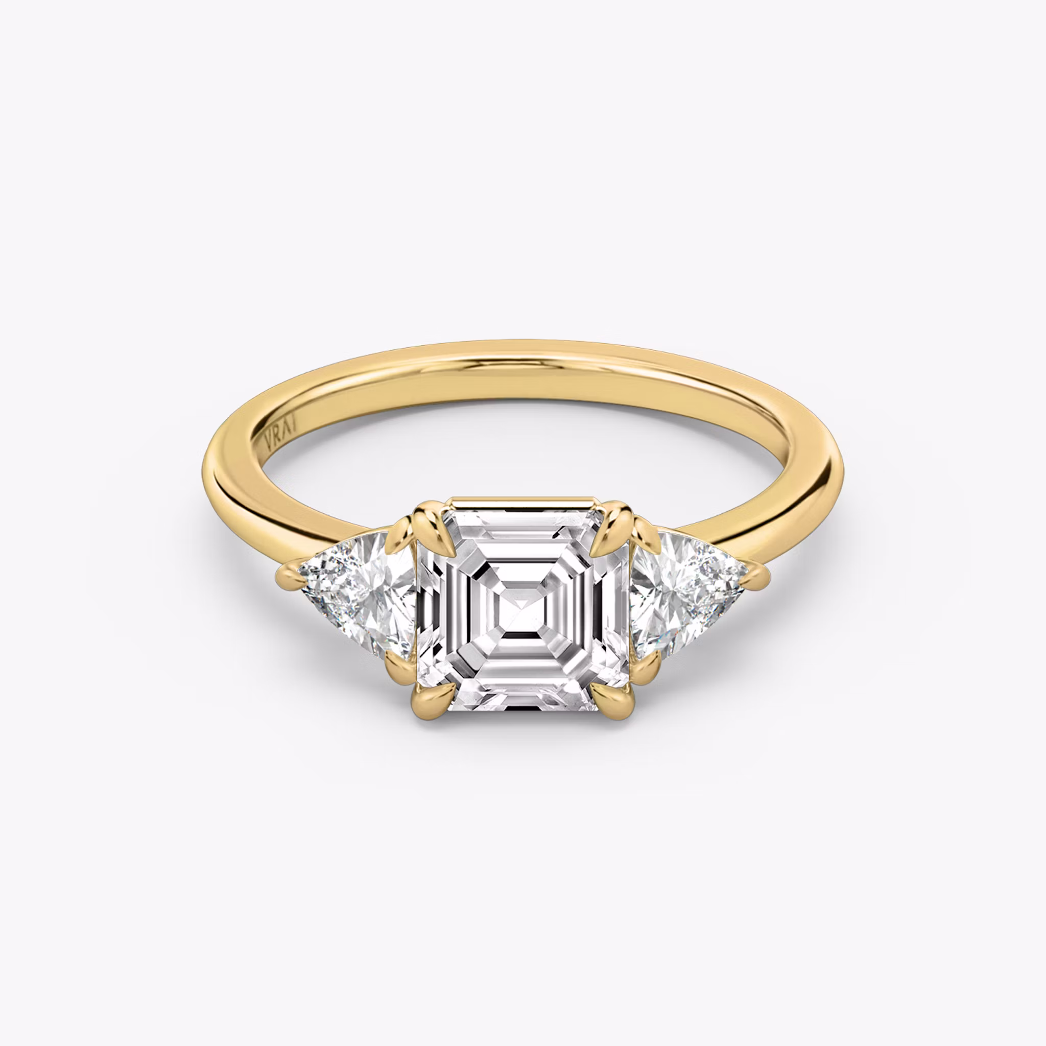 The Three Stone Asscher | Yellow Gold