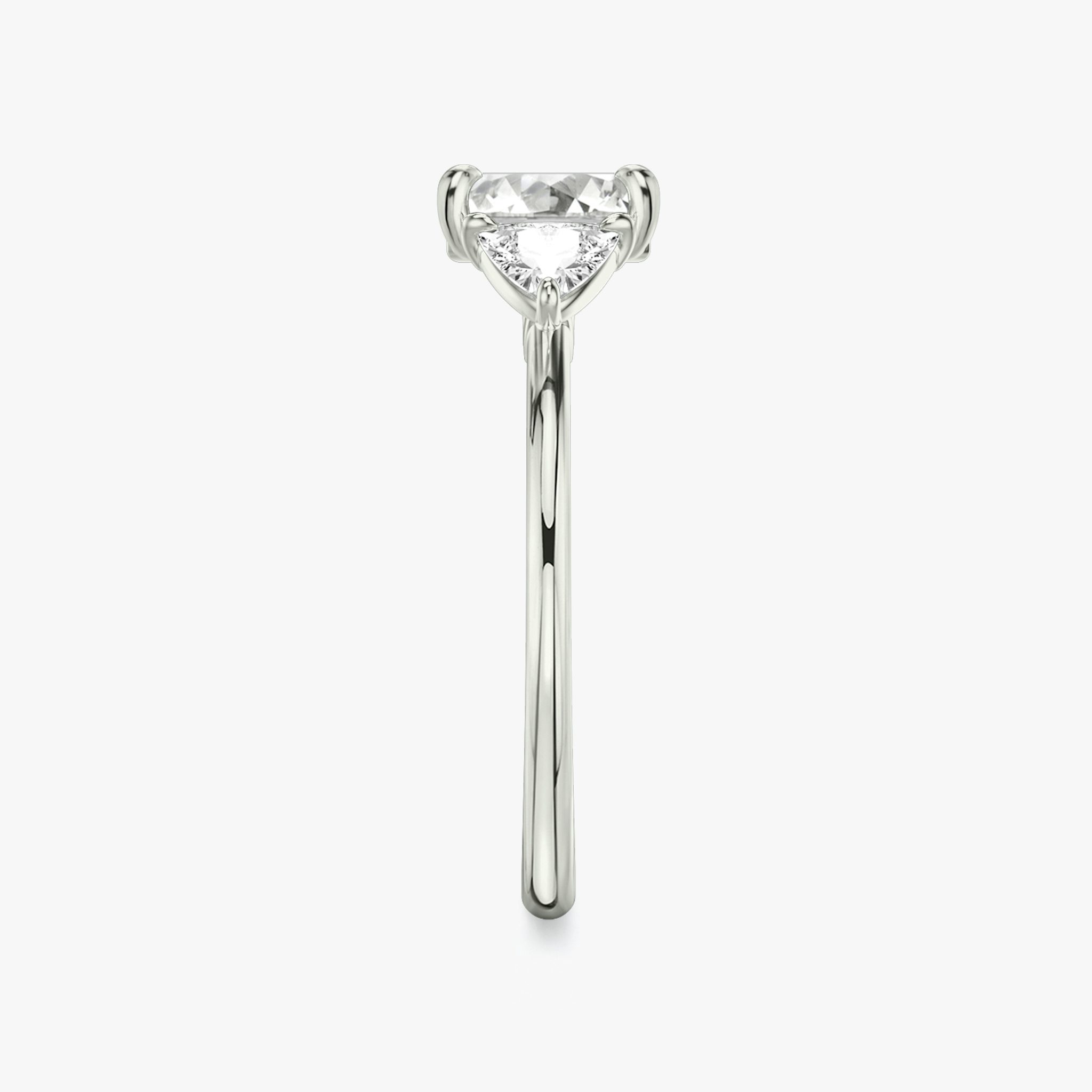 The Three Stone | Asscher | 18k | White Gold | bandAccent: Plain | sideStoneCarat: 0.25ct | sideStoneShape: Trillion | diamondOrientation: vertical | caratWeight: other