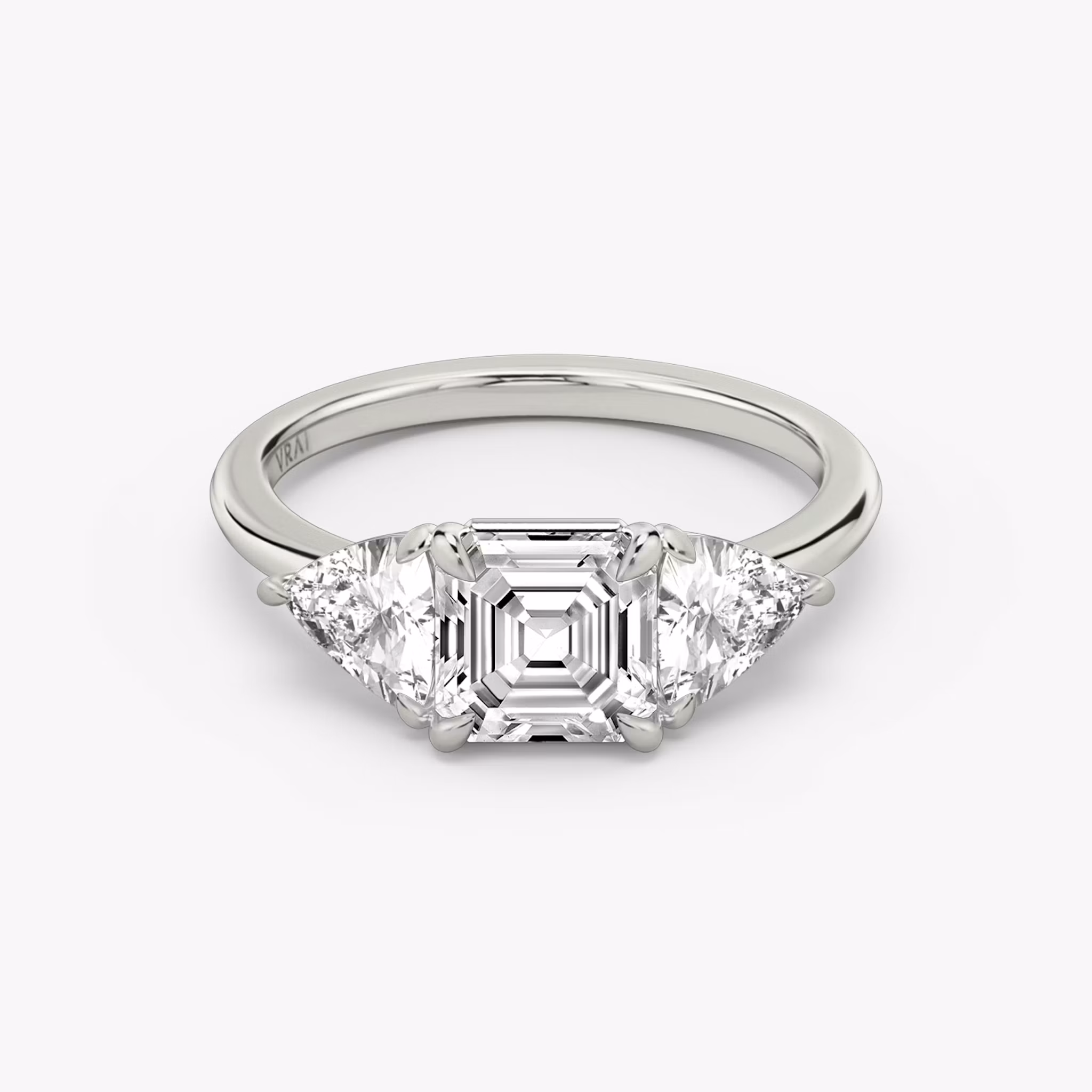 Three Stone Asscher | White Gold