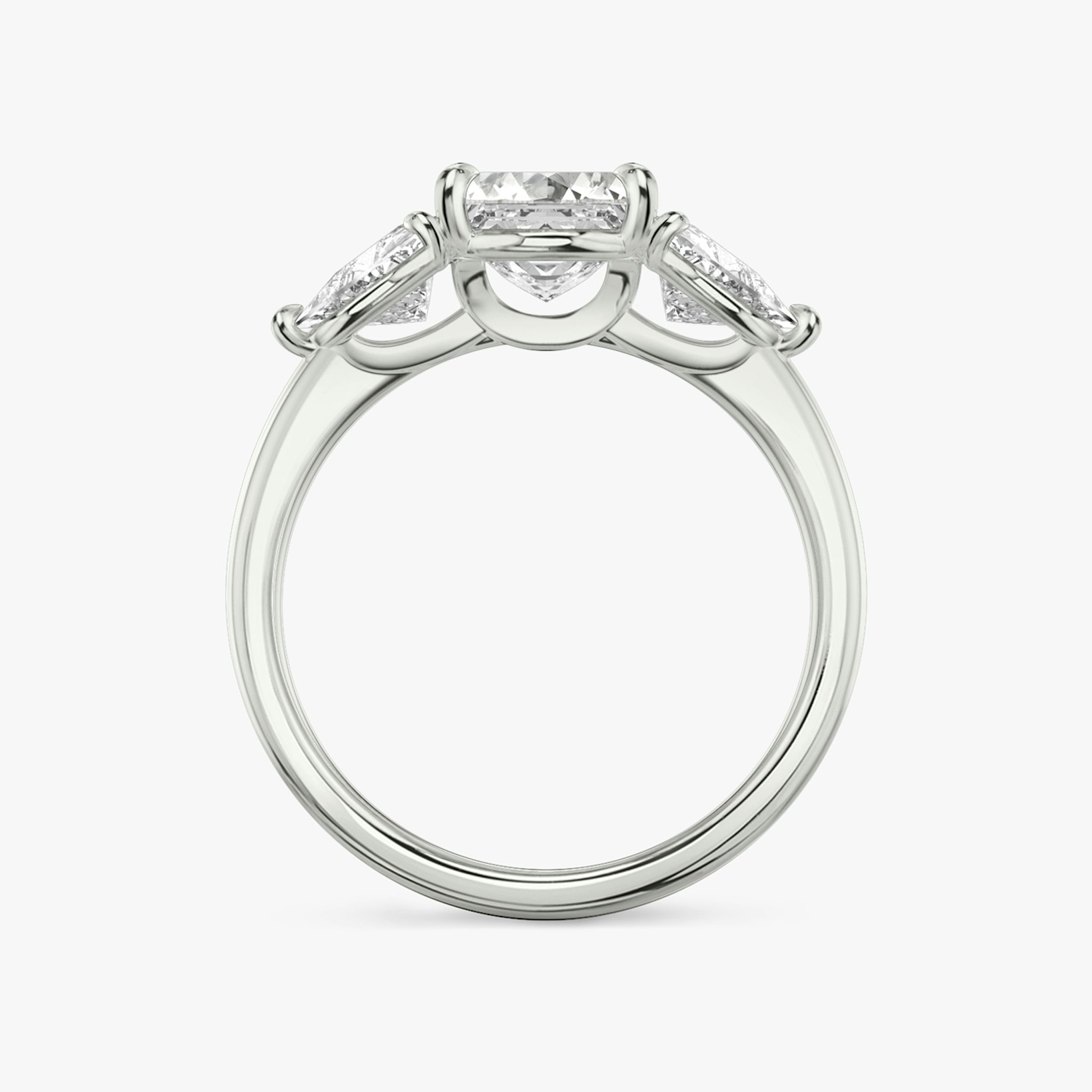 The Three Stone | Asscher | Platinum | bandAccent: Plain | sideStoneCarat: 0.50ct | sideStoneShape: Trillion | diamondOrientation: vertical | caratWeight: other