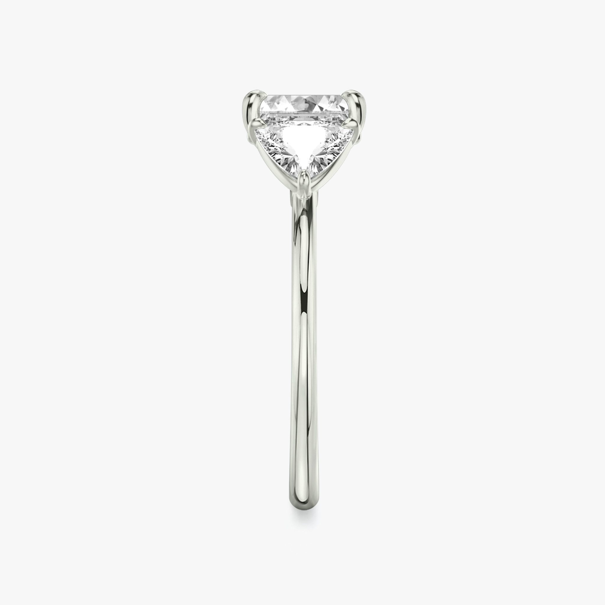 The Three Stone | Asscher | Platinum | bandAccent: Plain | sideStoneCarat: 0.50ct | sideStoneShape: Trillion | diamondOrientation: vertical | caratWeight: other