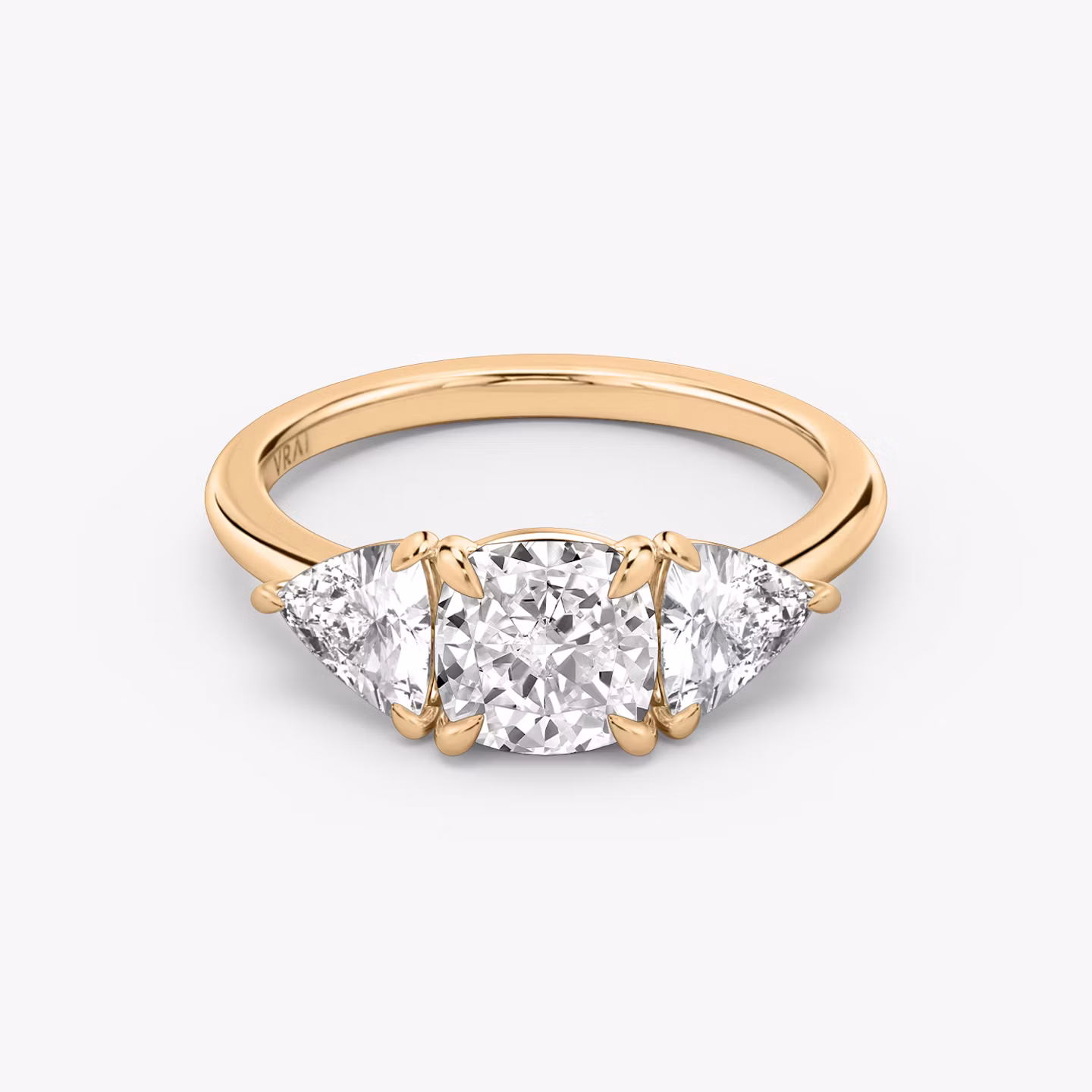 The Three Stone Cushion | Rose Gold