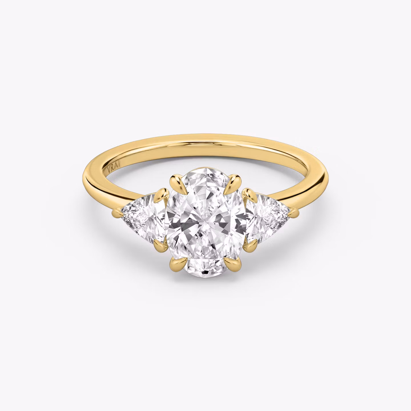 The Three Stone Oval | Yellow Gold