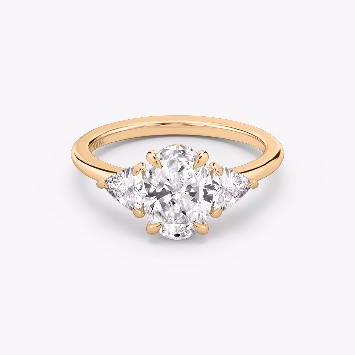 The Three Stone Oval | Rose Gold