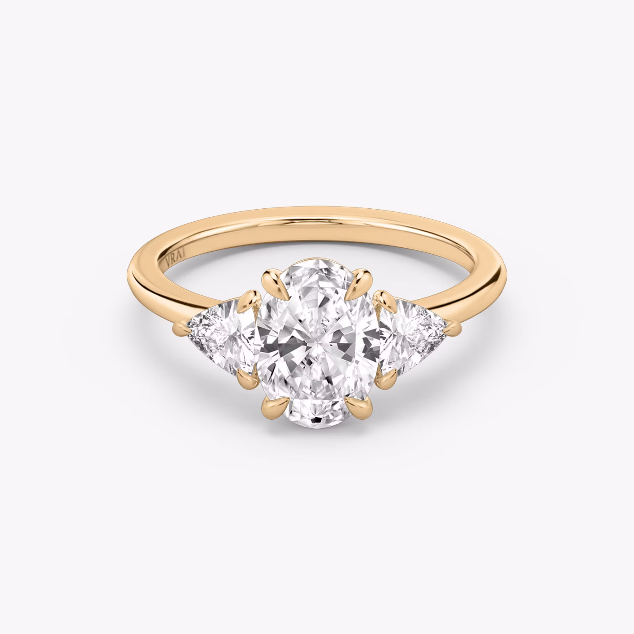 The Three Stone Oval | Rose Gold