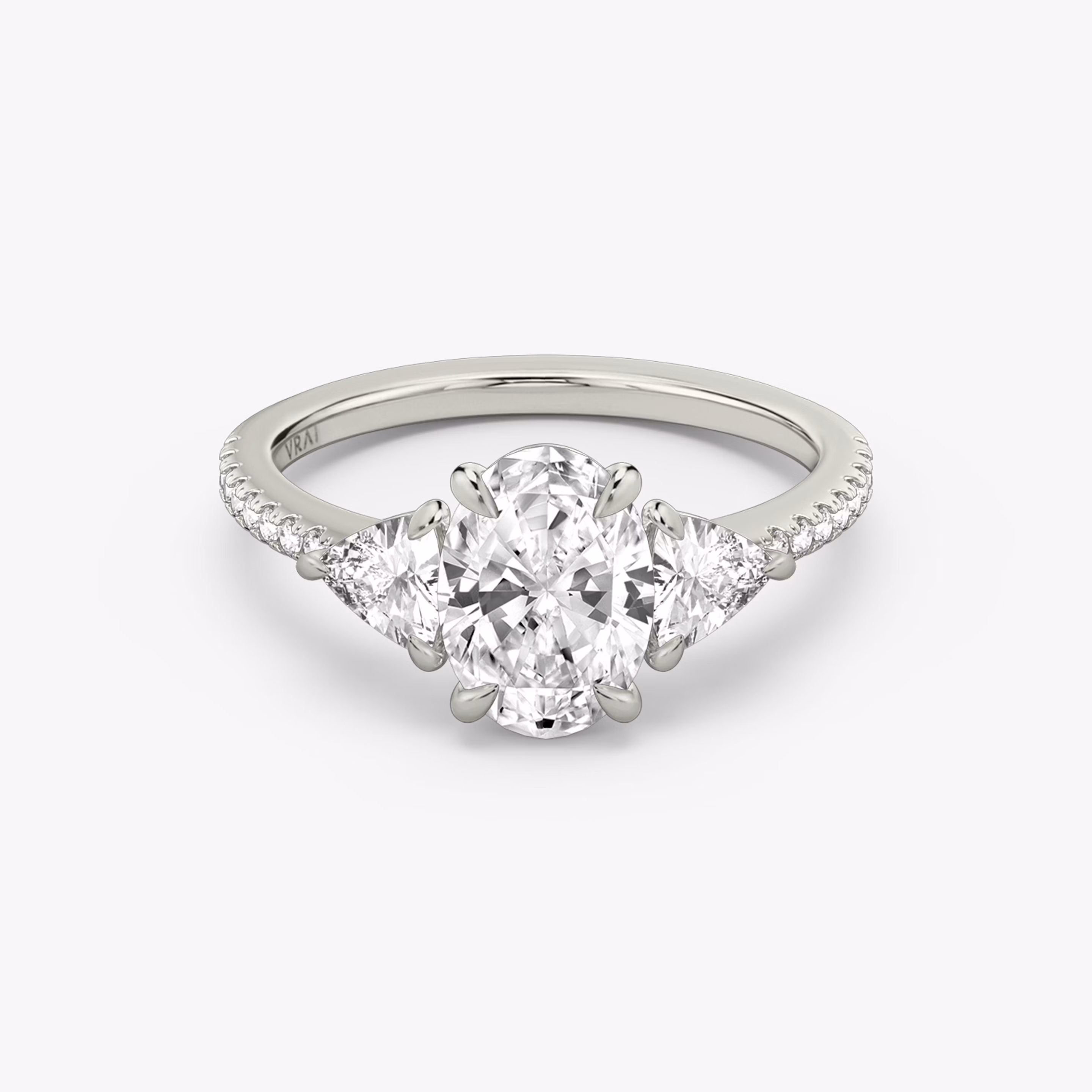 Oval Trillion Three Stone Diamond Ring