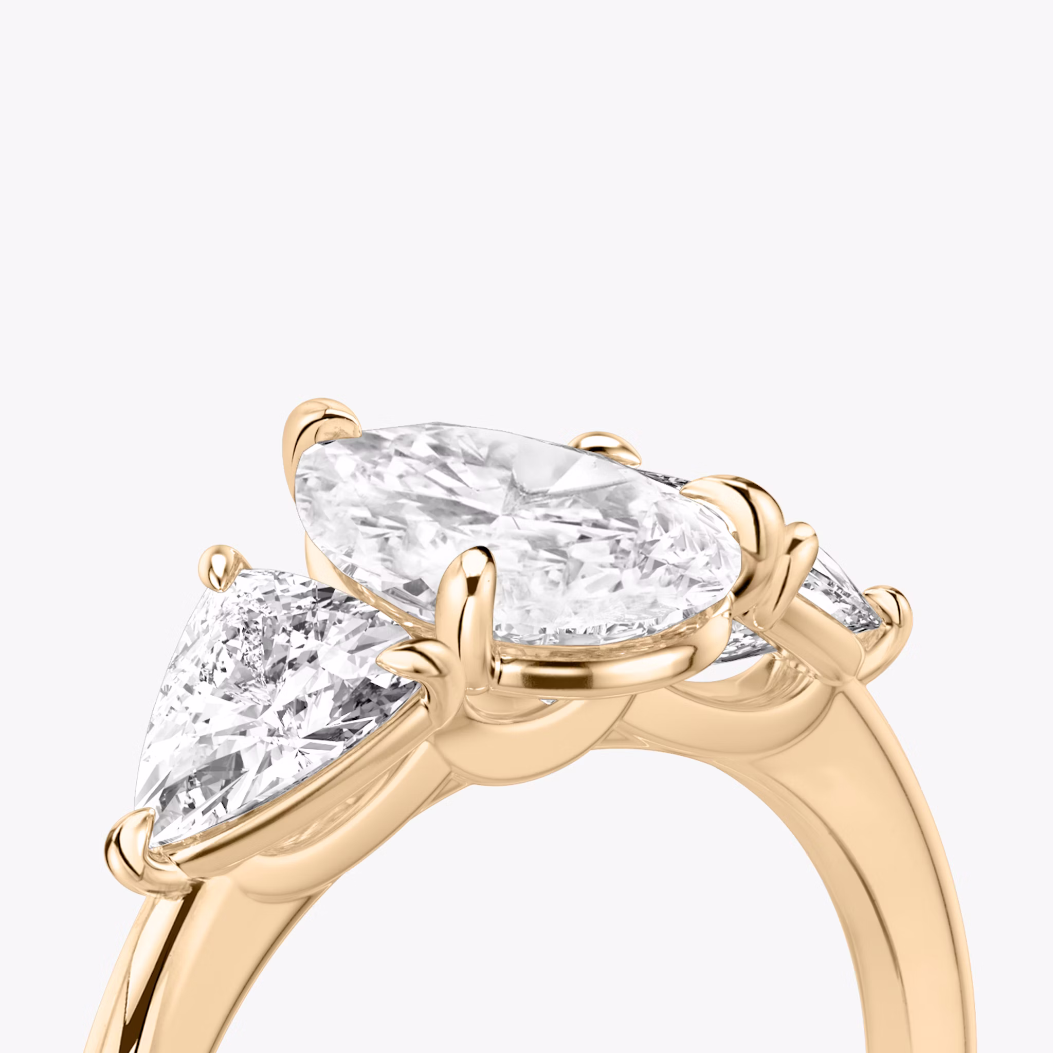 Three Stone | Tropfen | 14k | Roségold | bandAccent: Ohne Pavé-Besatz | sideStoneCarat: 0.50ct | sideStoneShape: Trillant | diamondOrientation: vertical | caratWeight: other