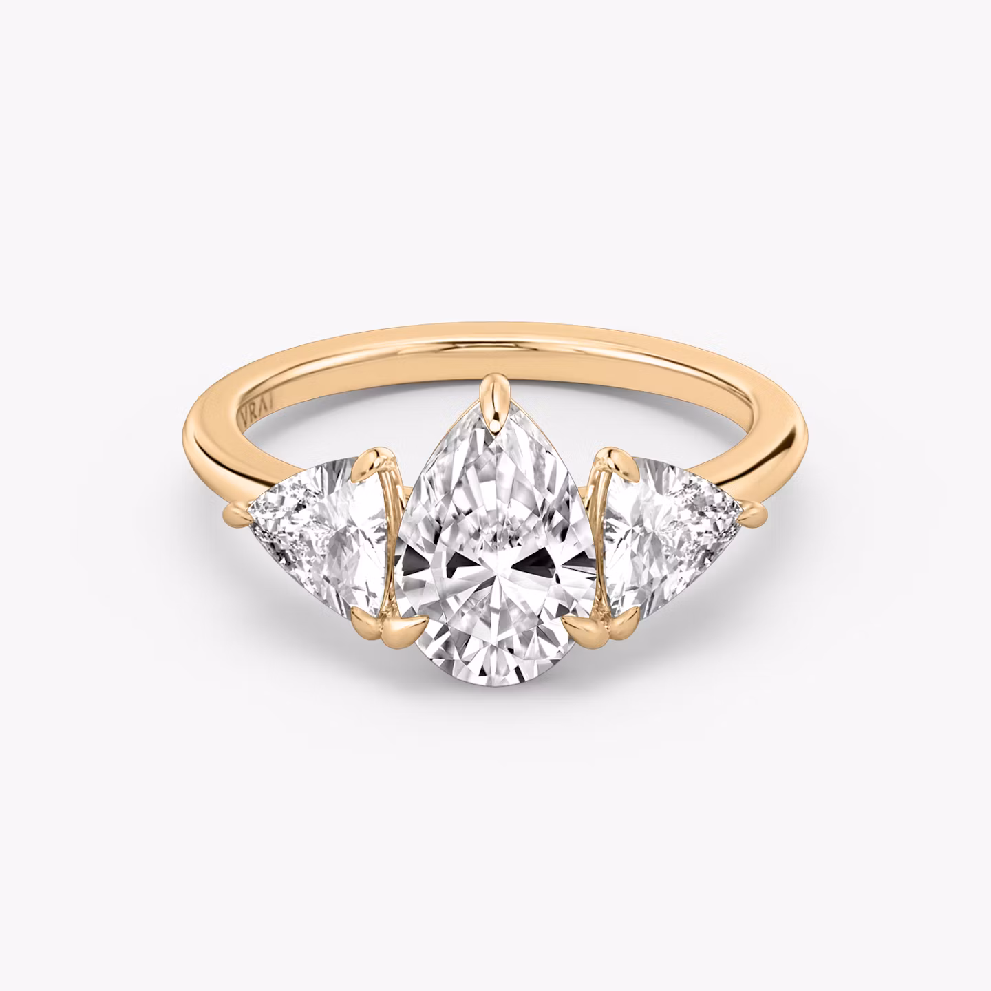 The Three Stone Pear | Rose Gold