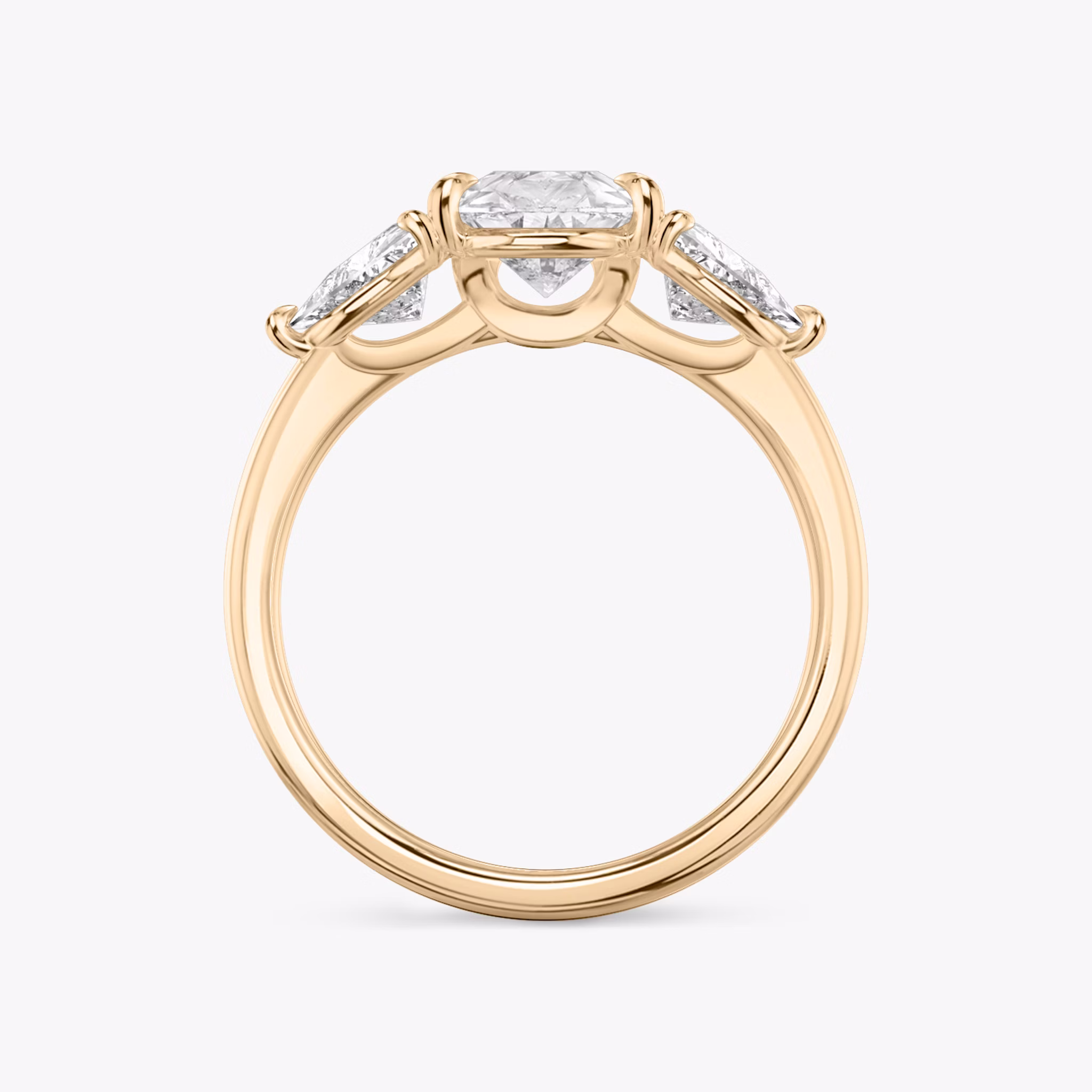 Three Stone | Tropfen | 14k | Roségold | bandAccent: Ohne Pavé-Besatz | sideStoneCarat: 0.50ct | sideStoneShape: Trillant | diamondOrientation: vertical | caratWeight: other