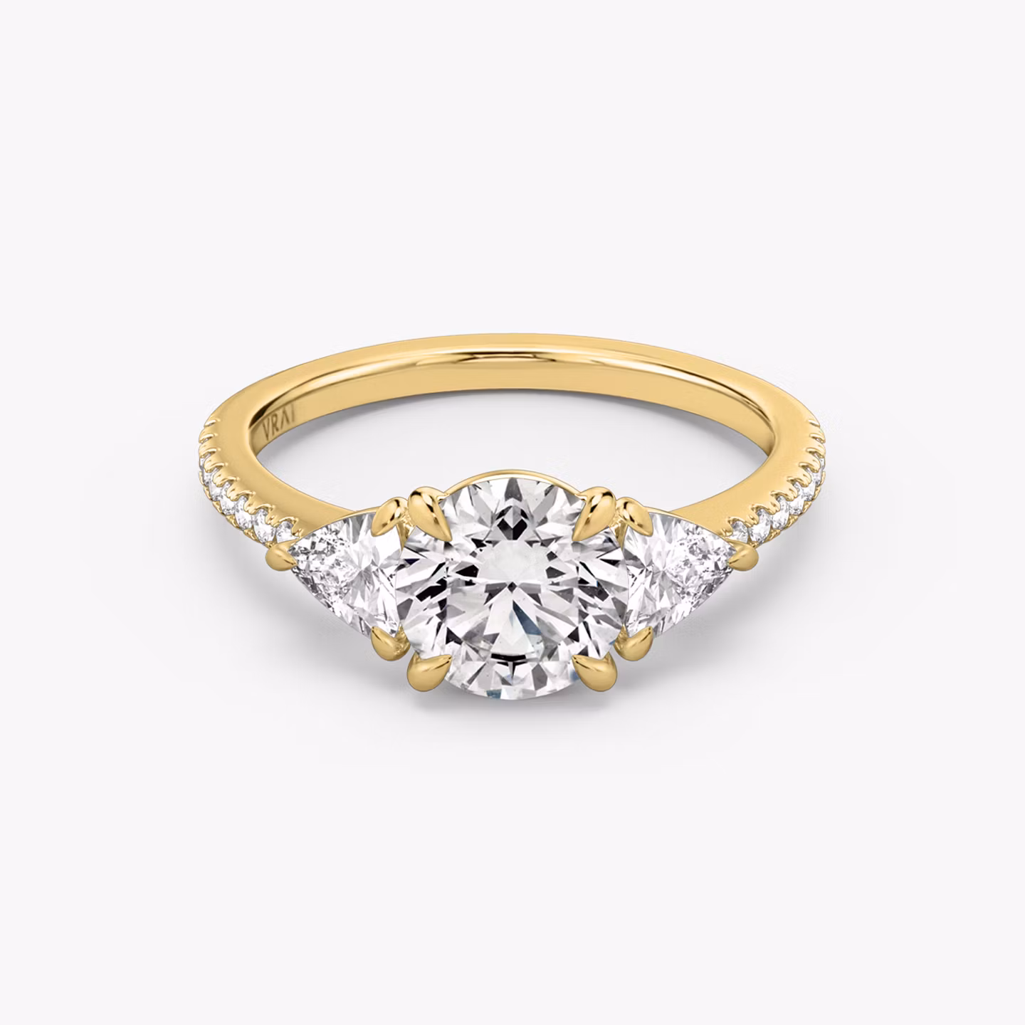 The Three Stone Round Brilliant | Yellow Gold