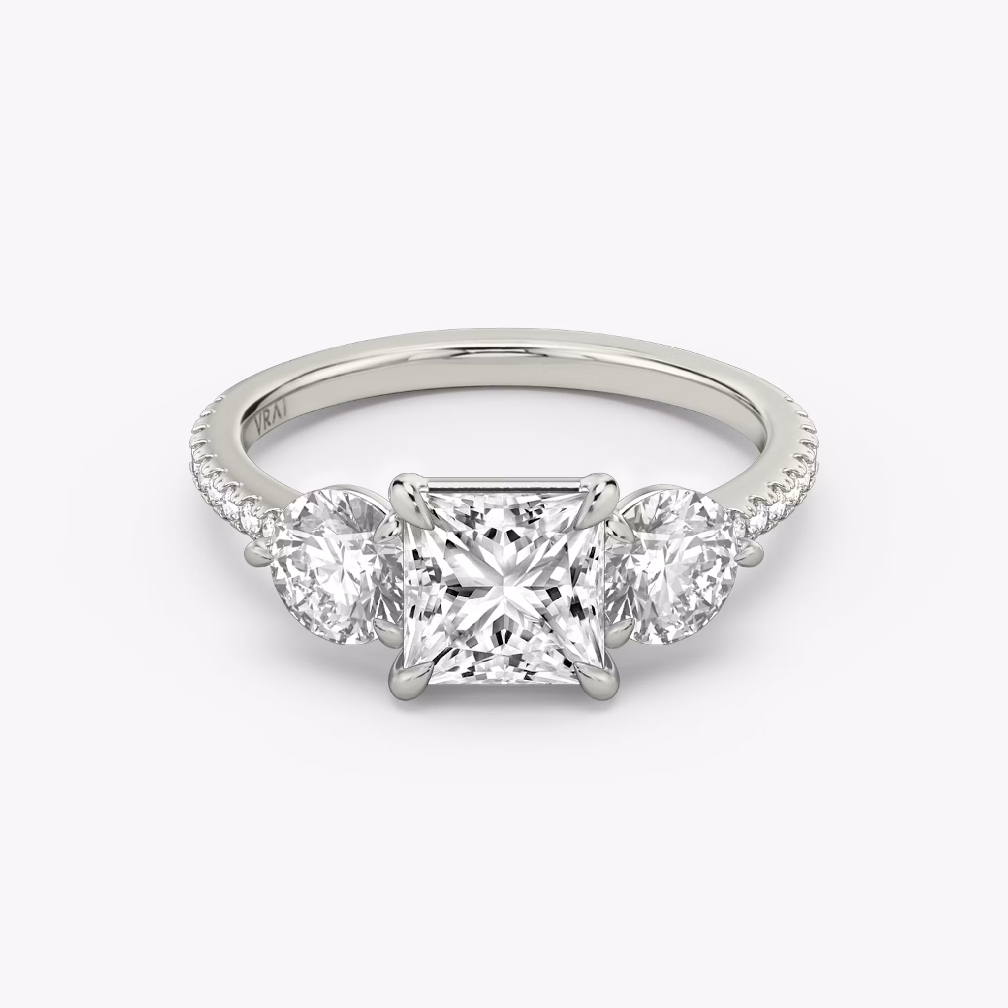 Three Stone Princess | Platinum