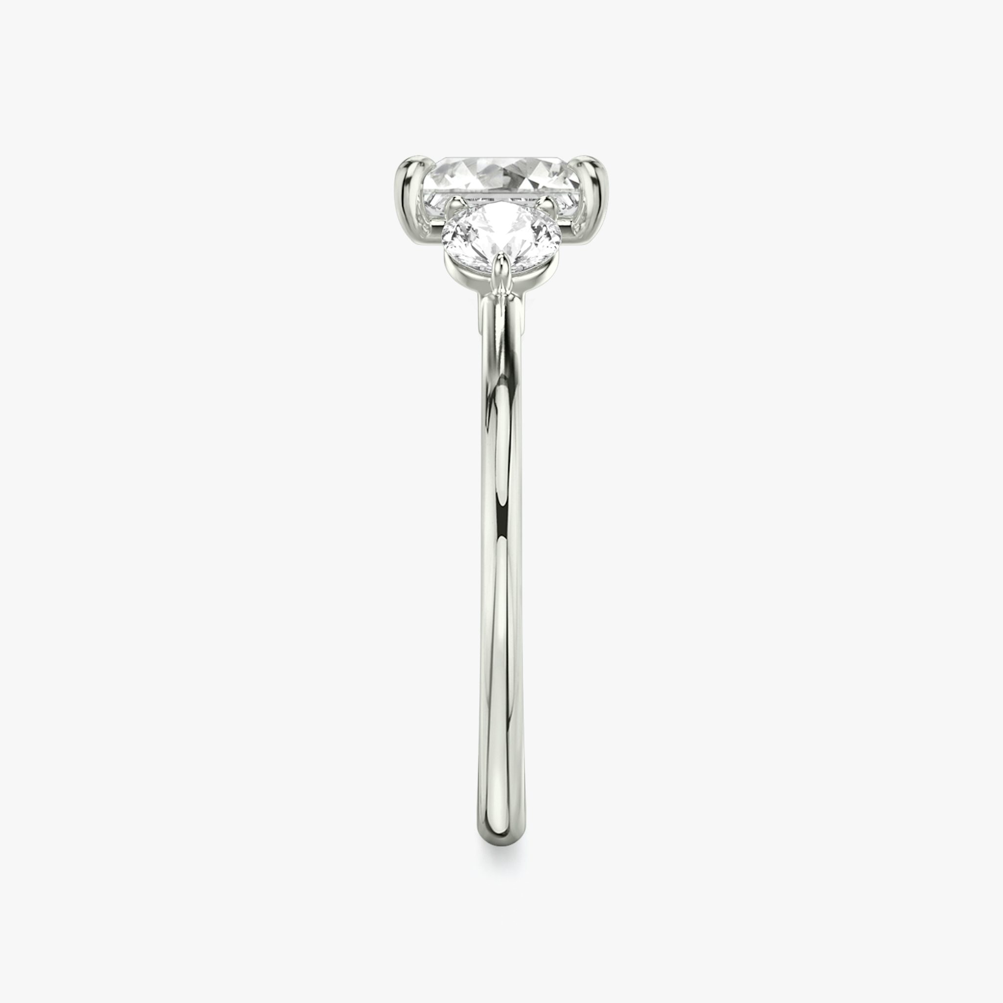 The Three Stone | Princess | 18k | White Gold | bandAccent: Plain | sideStoneCarat: 0.25ct | sideStoneShape: Round Brilliant | diamondOrientation: vertical | caratWeight: other