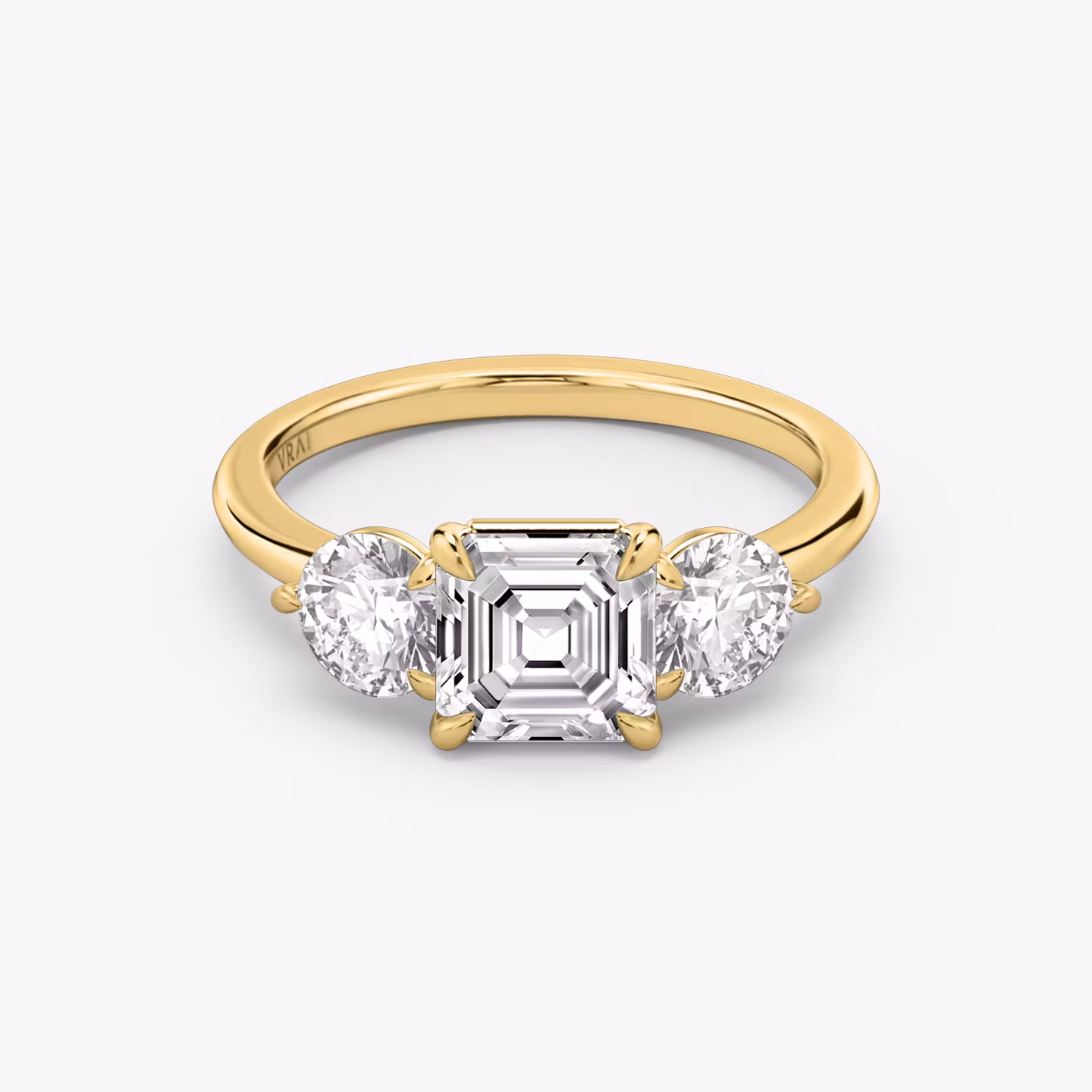 The Three Stone Asscher | Yellow Gold