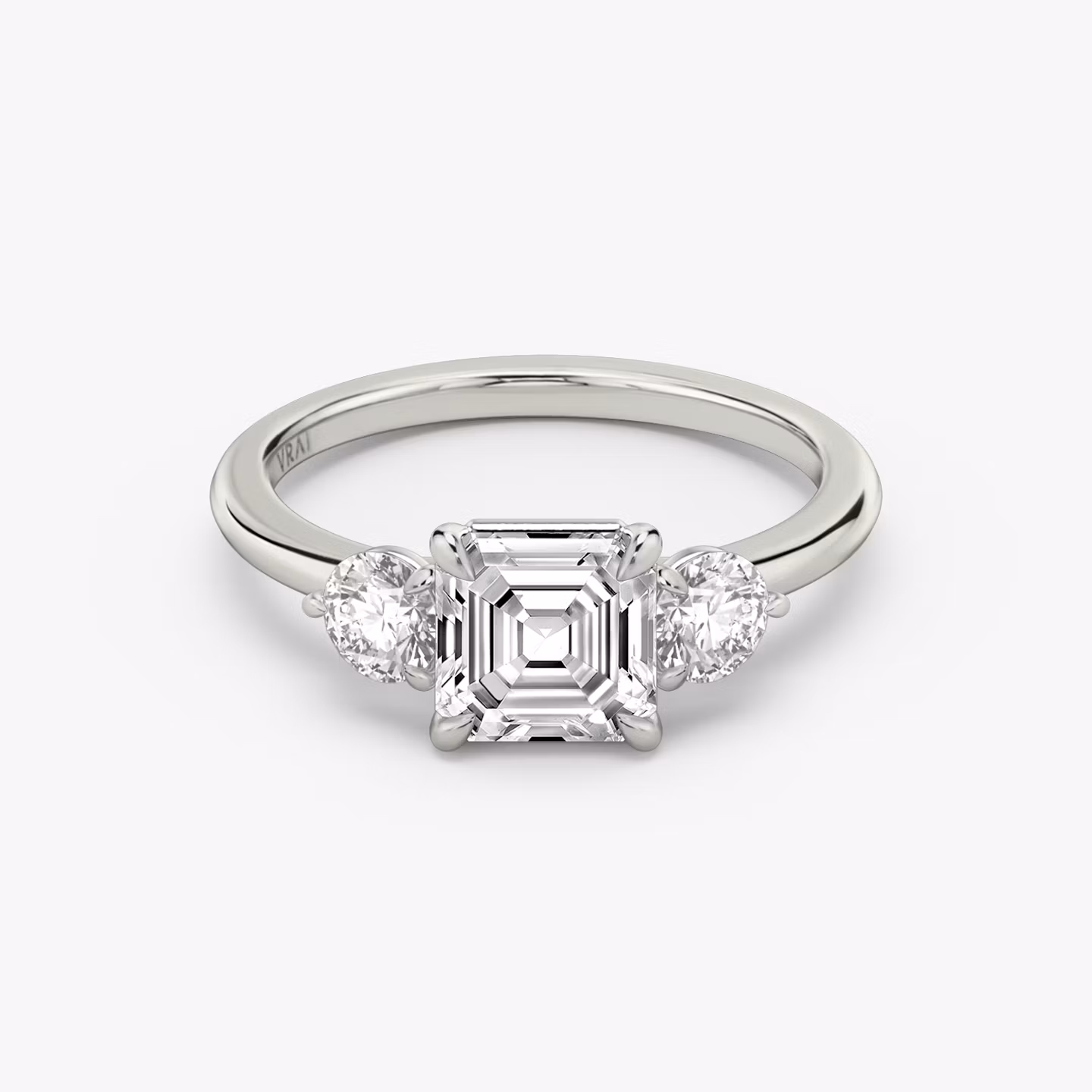 The Three Stone Asscher | White Gold
