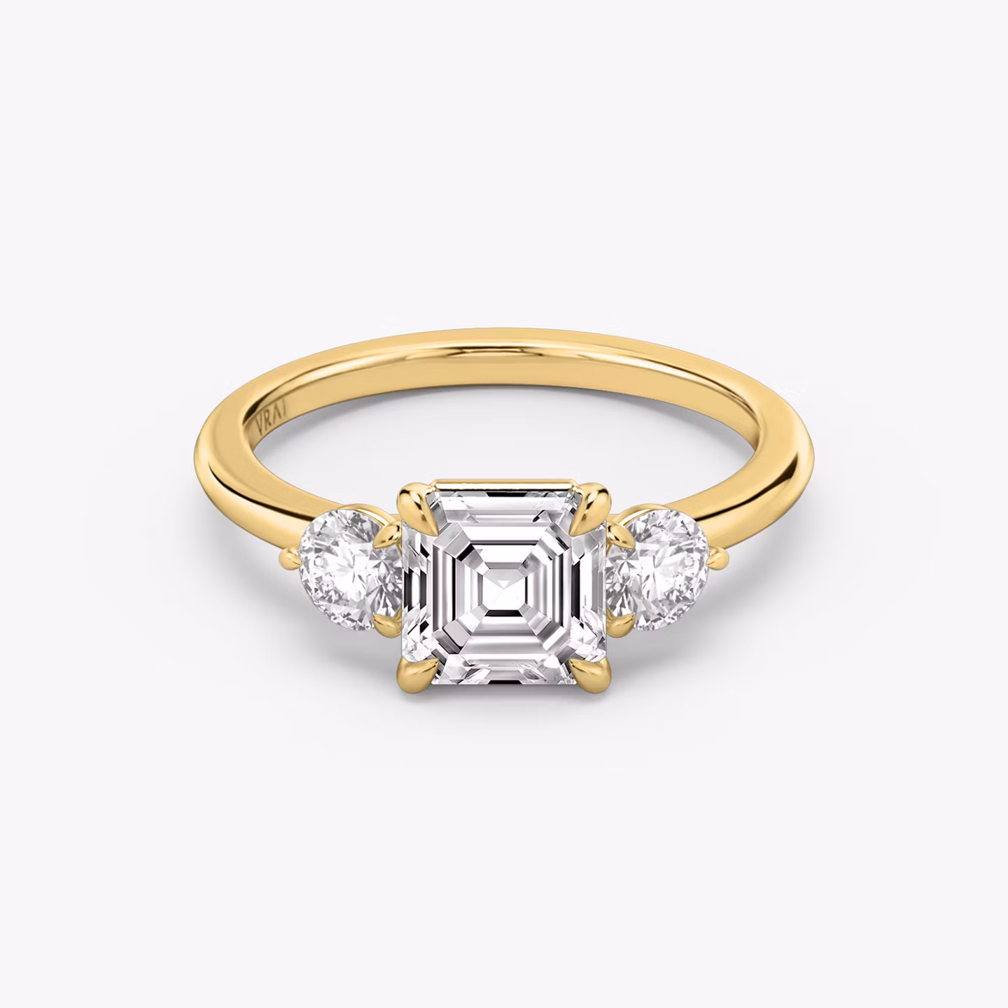The Three Stone Asscher | Yellow Gold