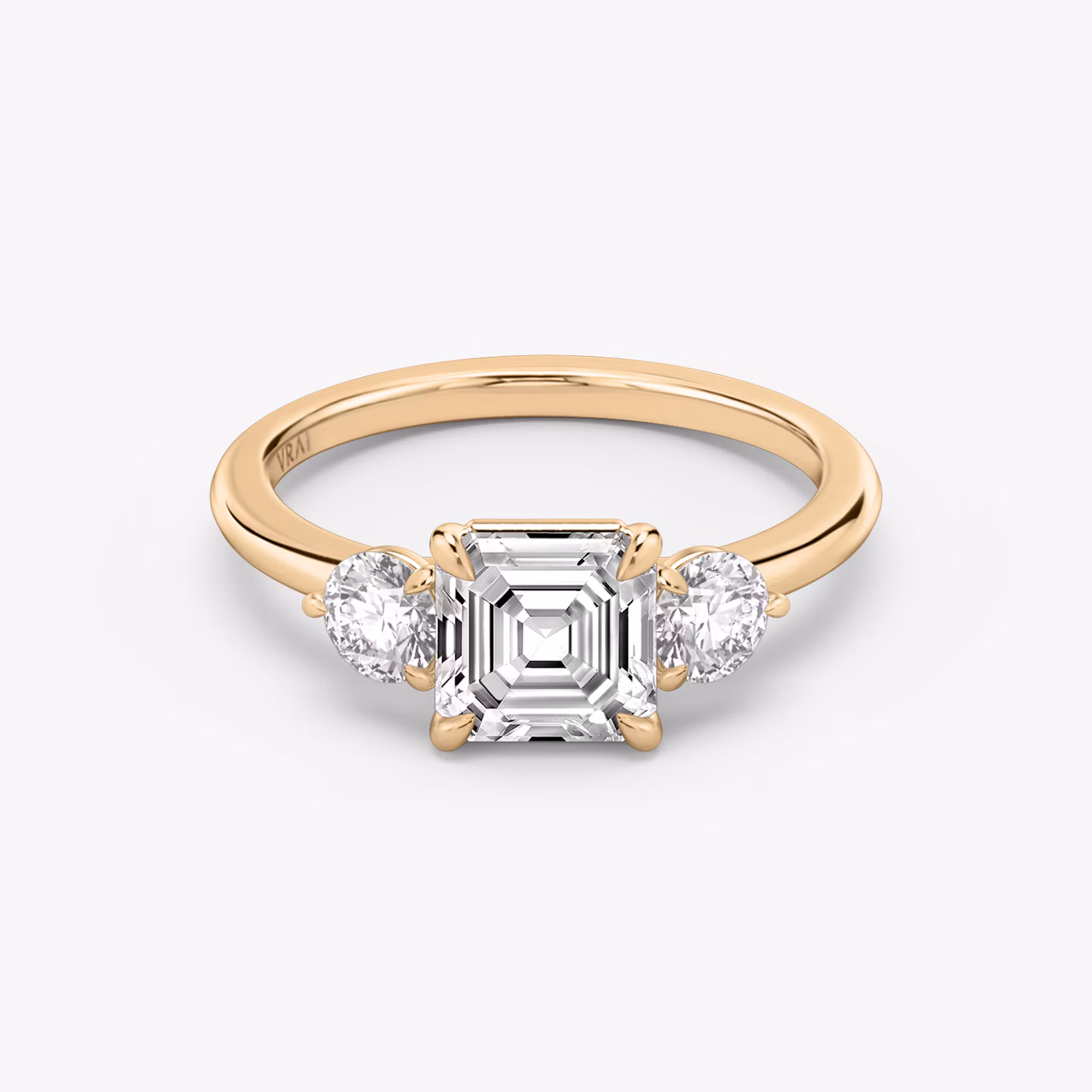 Three Stone Asscher | Rose Gold