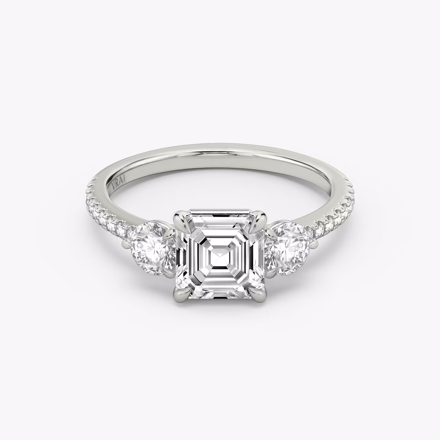 The Three Stone Asscher | White Gold