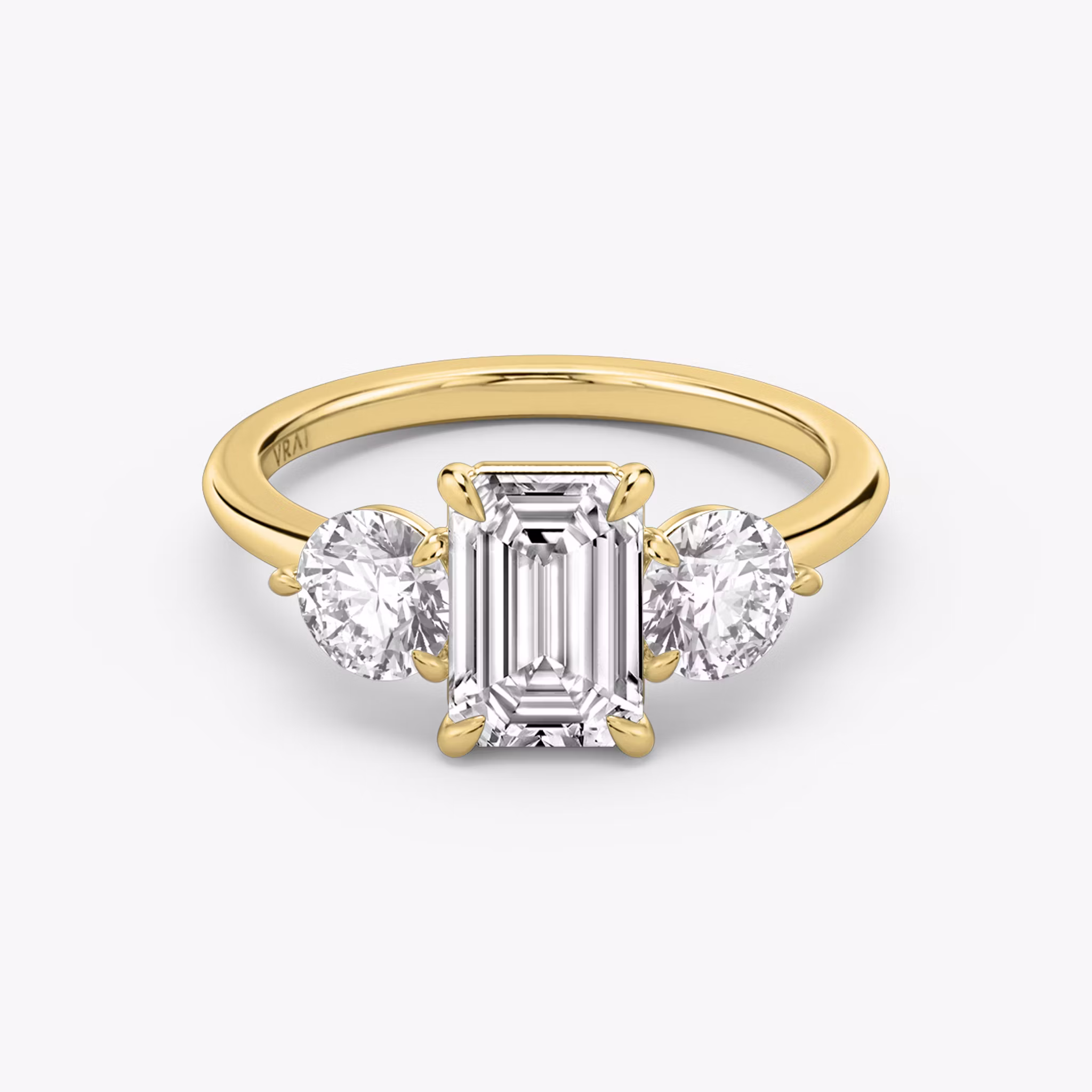 The Three Stone Emerald | Yellow Gold