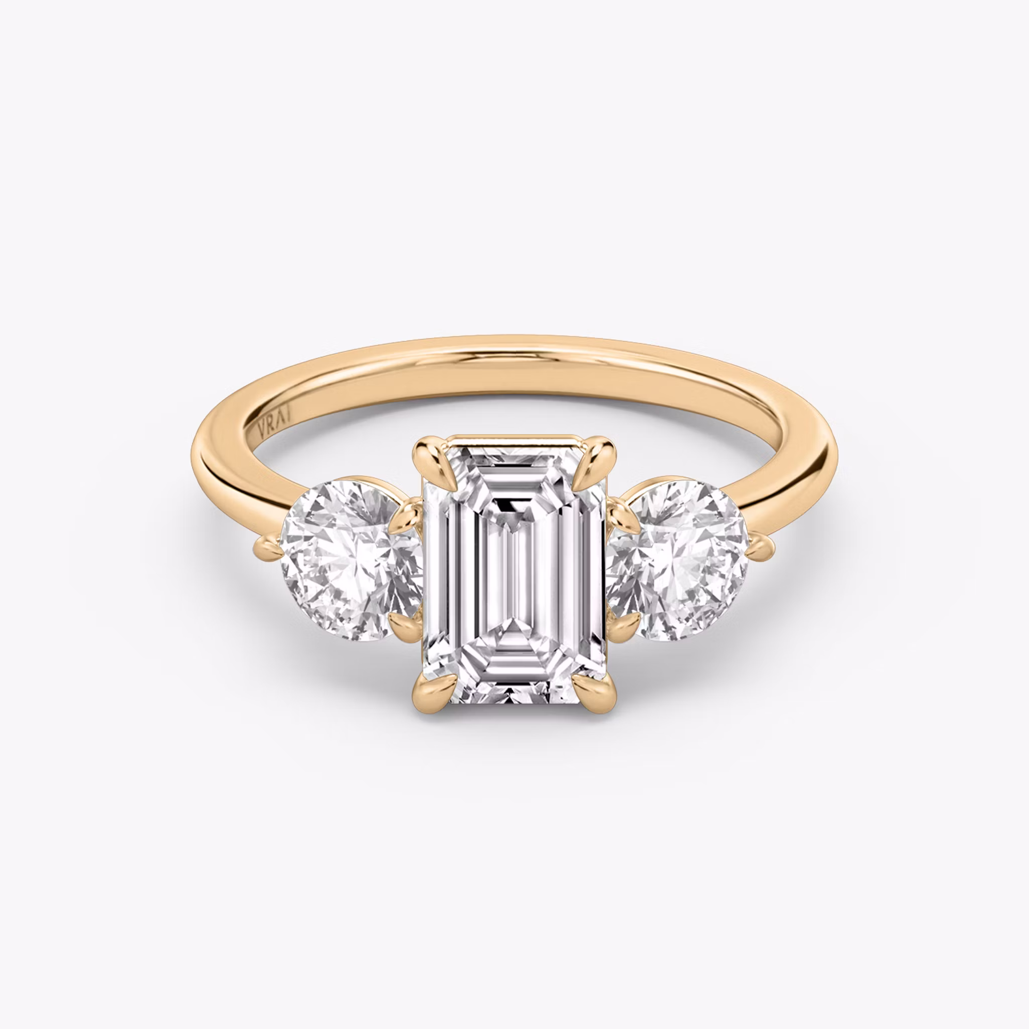 The Three Stone Emerald | Rose Gold