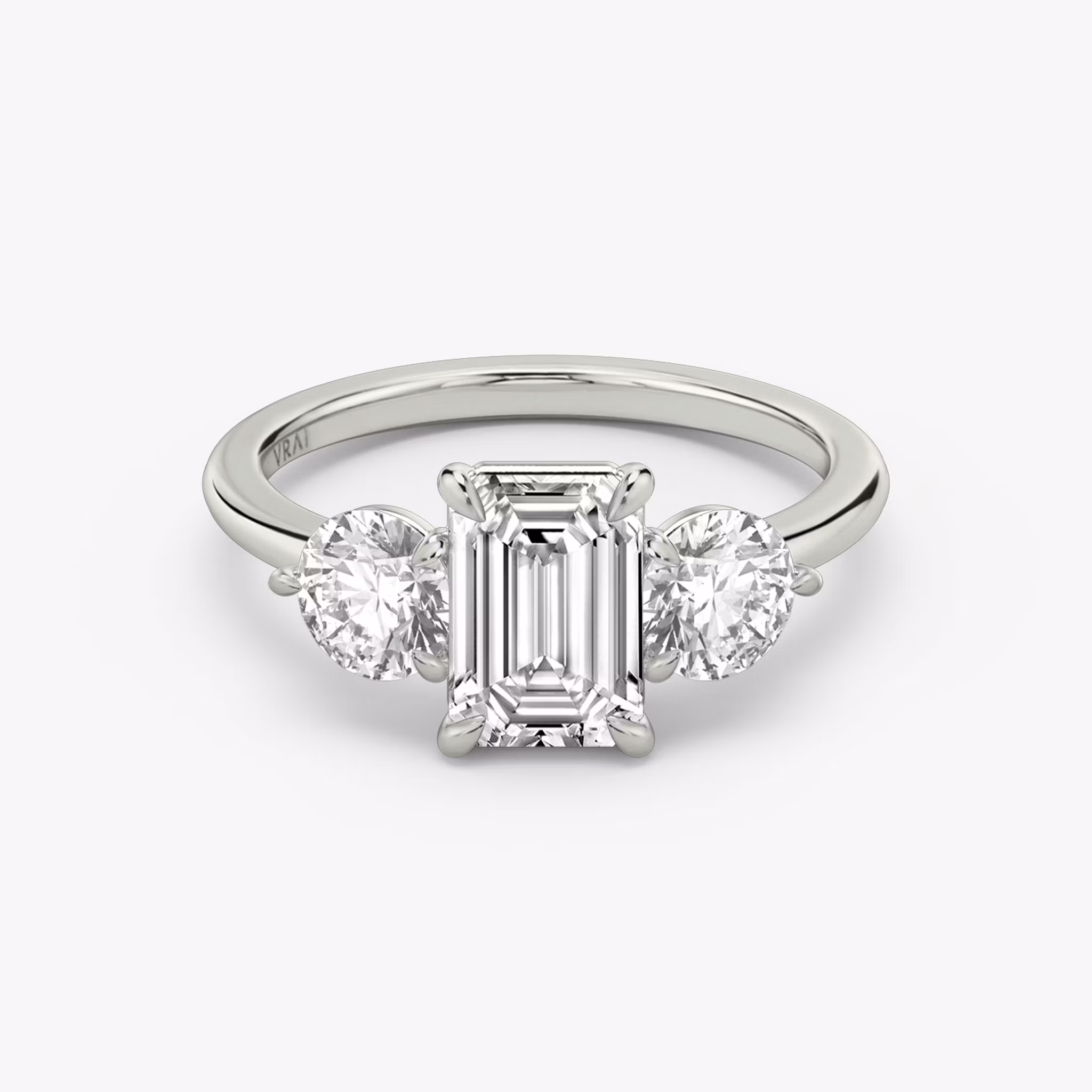 The Three Stone Emerald | Platinum