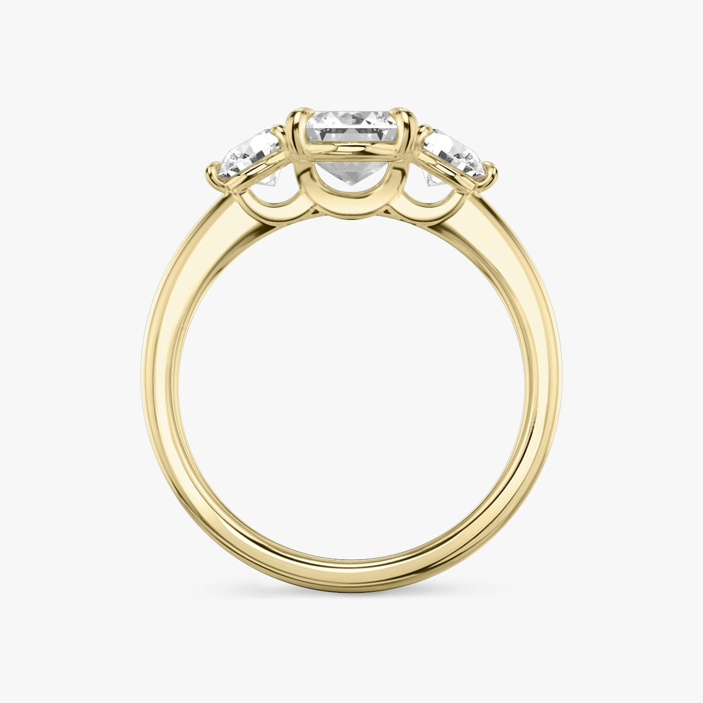 Three Stone | Emerald | 18k | Gelbgold | bandAccent: Ohne Pavé-Besatz | sideStoneCarat: 0.25ct | sideStoneShape: Rund | diamondOrientation: vertical | caratWeight: other