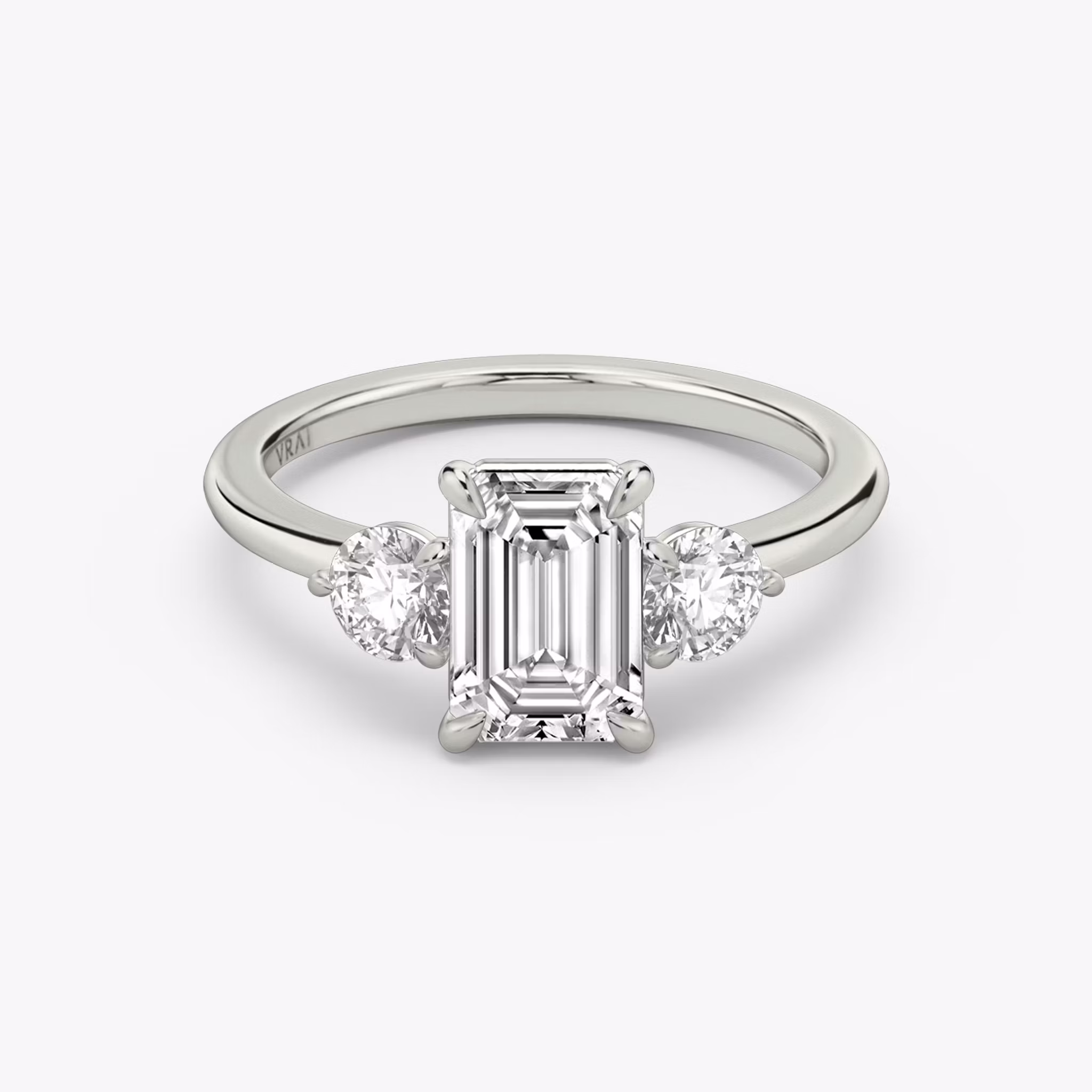 The Three Stone Emerald | White Gold