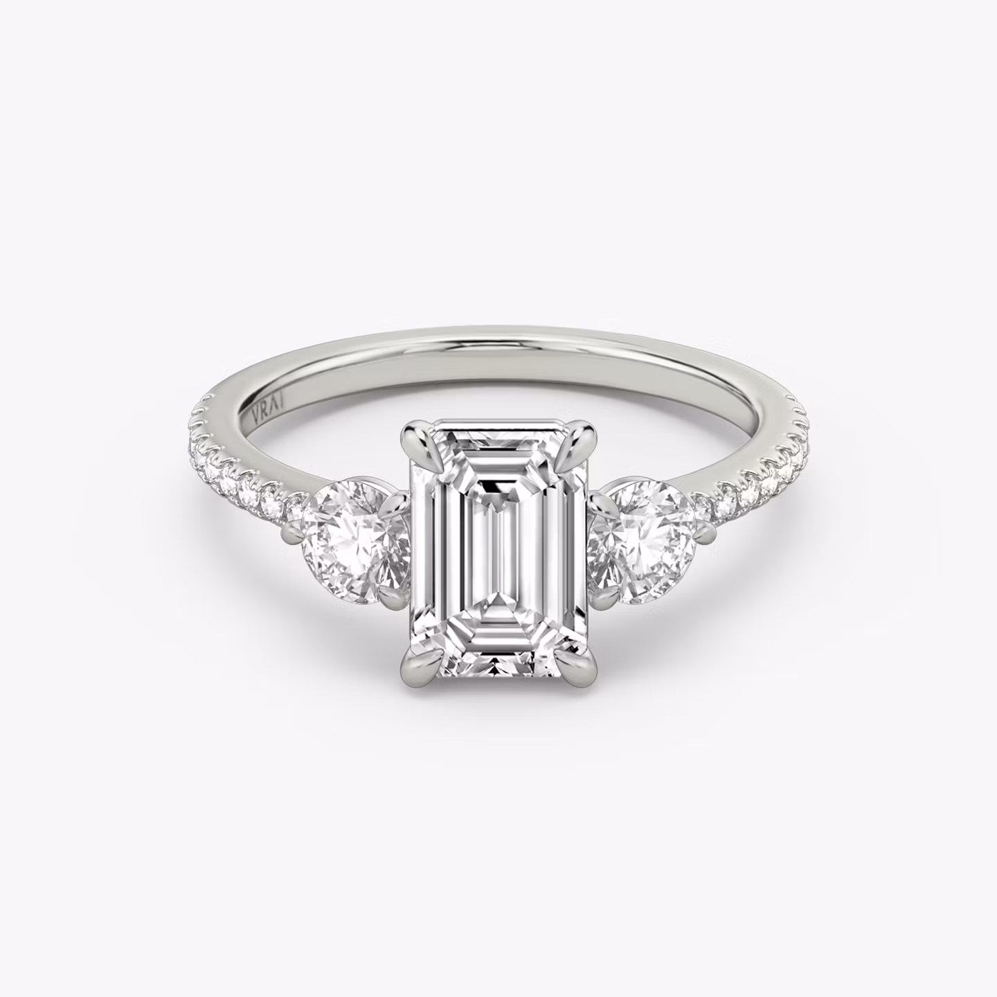 The Three Stone Emerald | Platinum