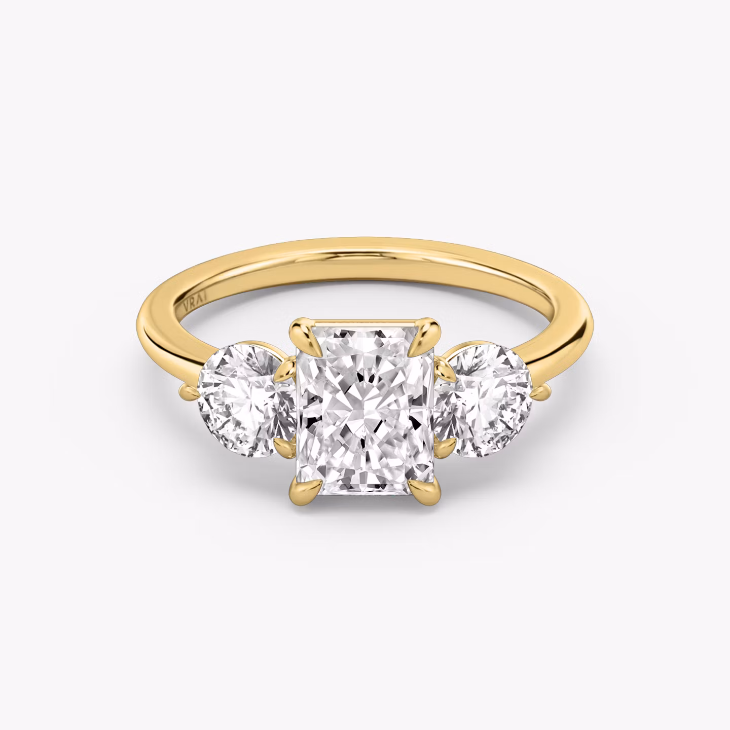 The Three Stone Radiant | Yellow Gold