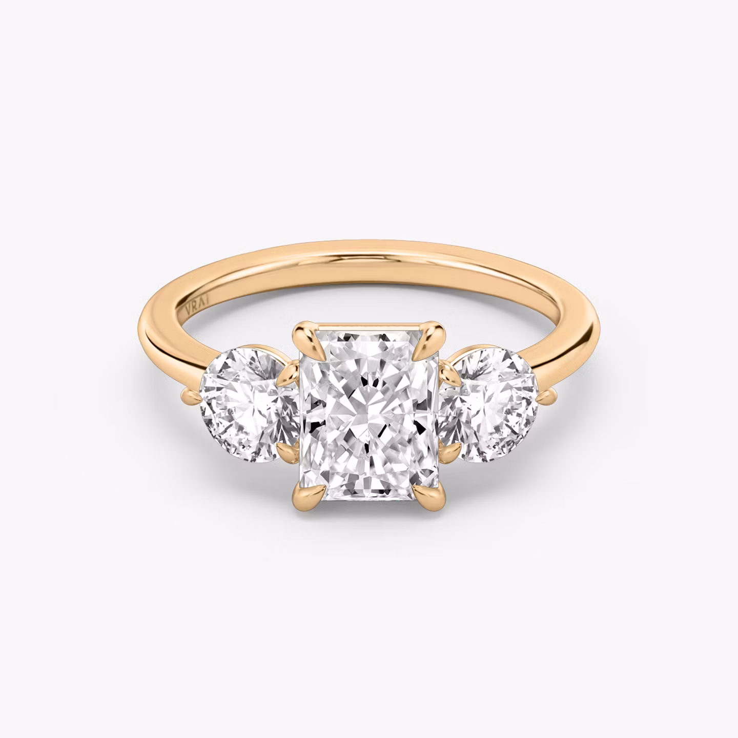 The Three Stone Radiant | Rose Gold