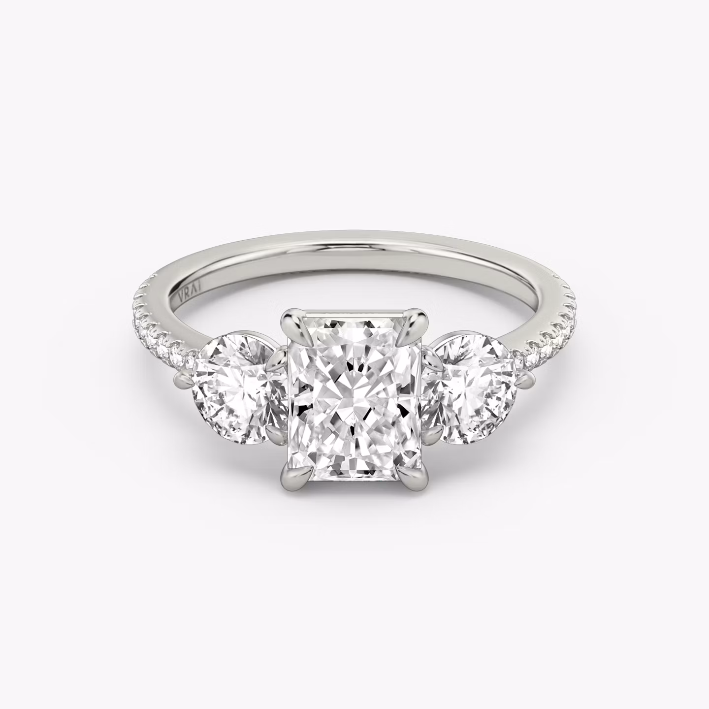 The Three Stone Radiant | Platinum