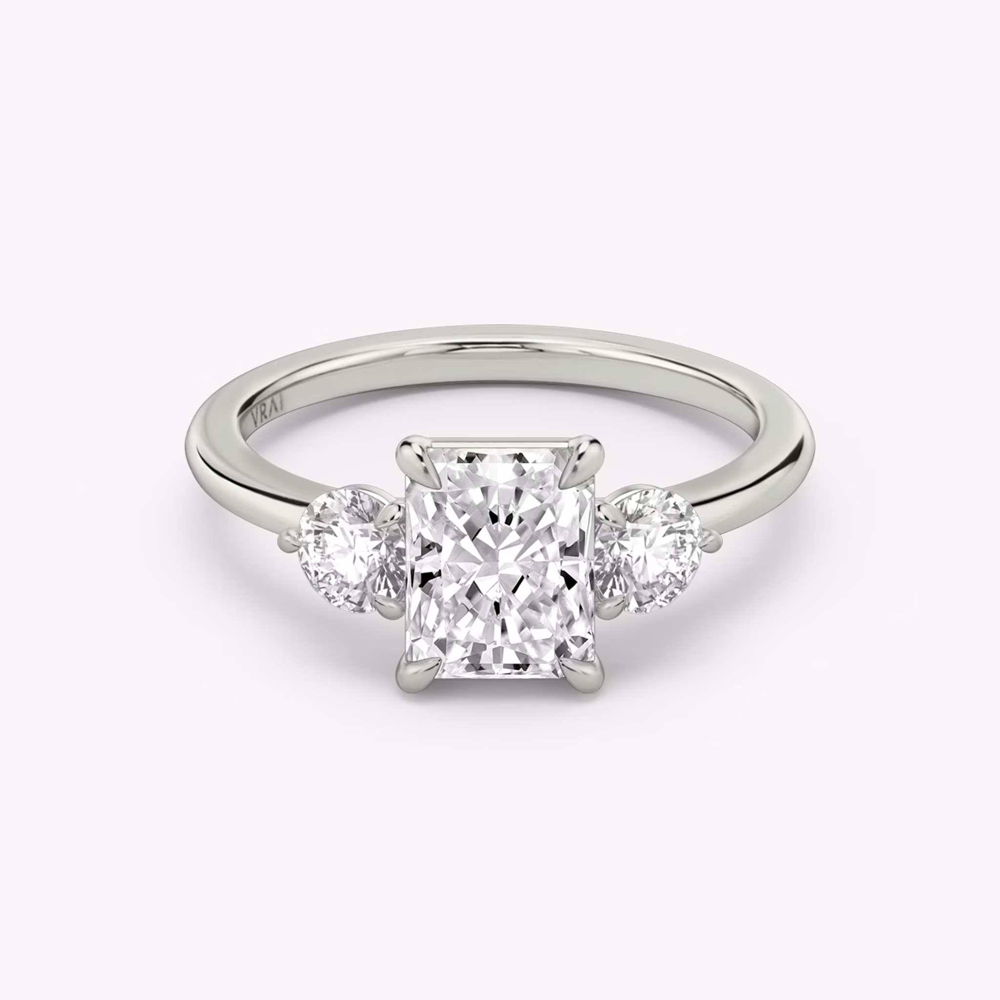 The Three Stone Radiant | White Gold