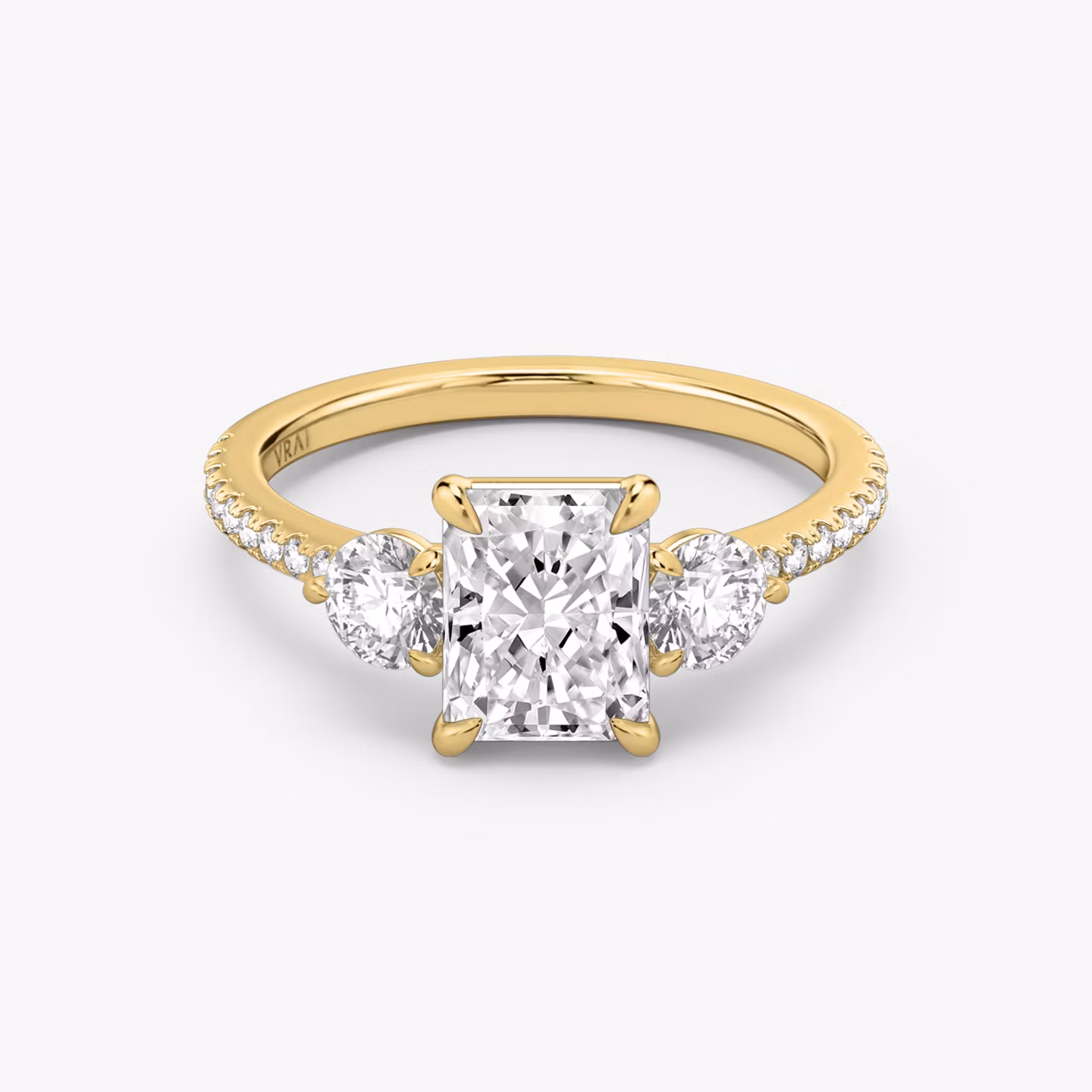 The Three Stone Radiant | Yellow Gold