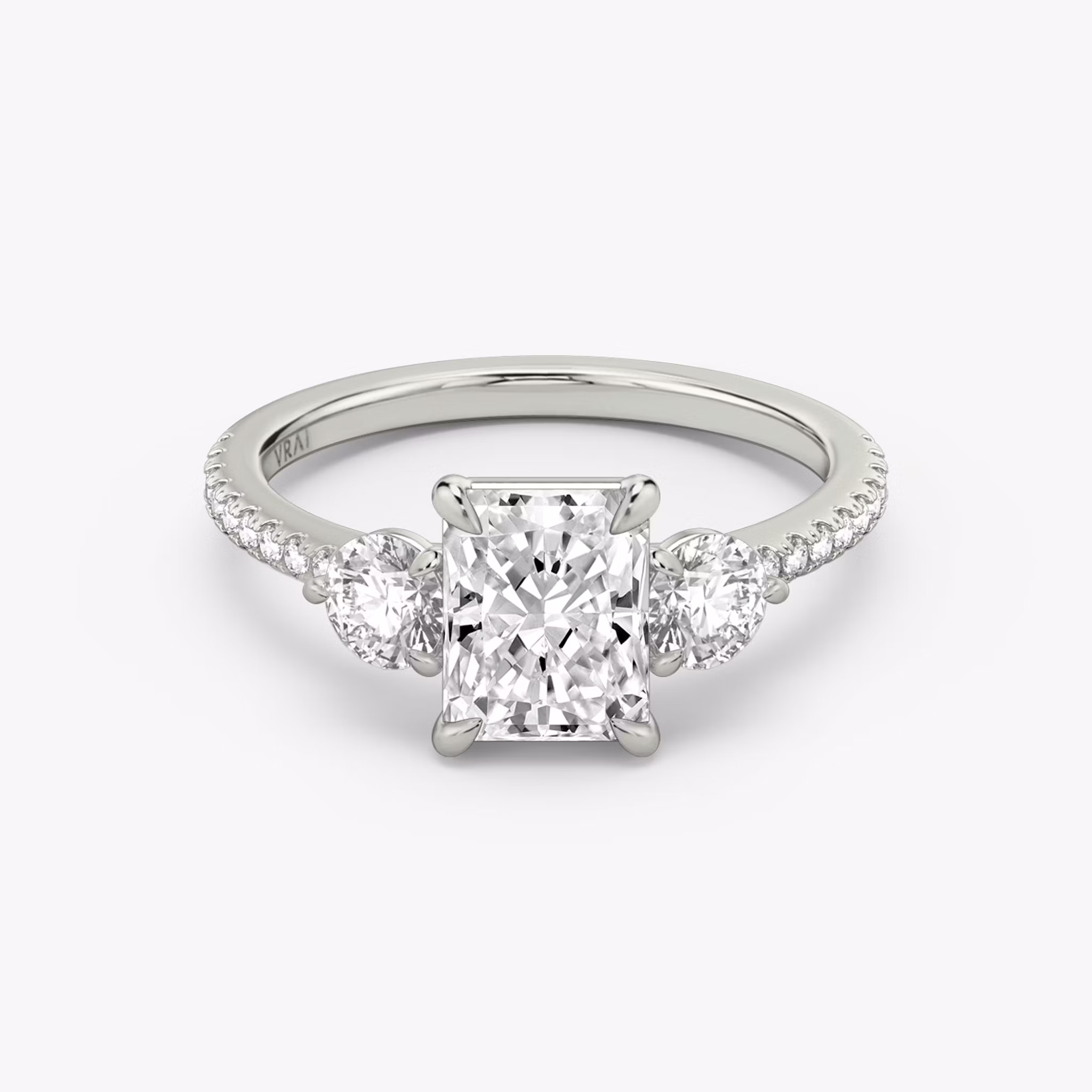 The Three Stone Radiant | Platinum
