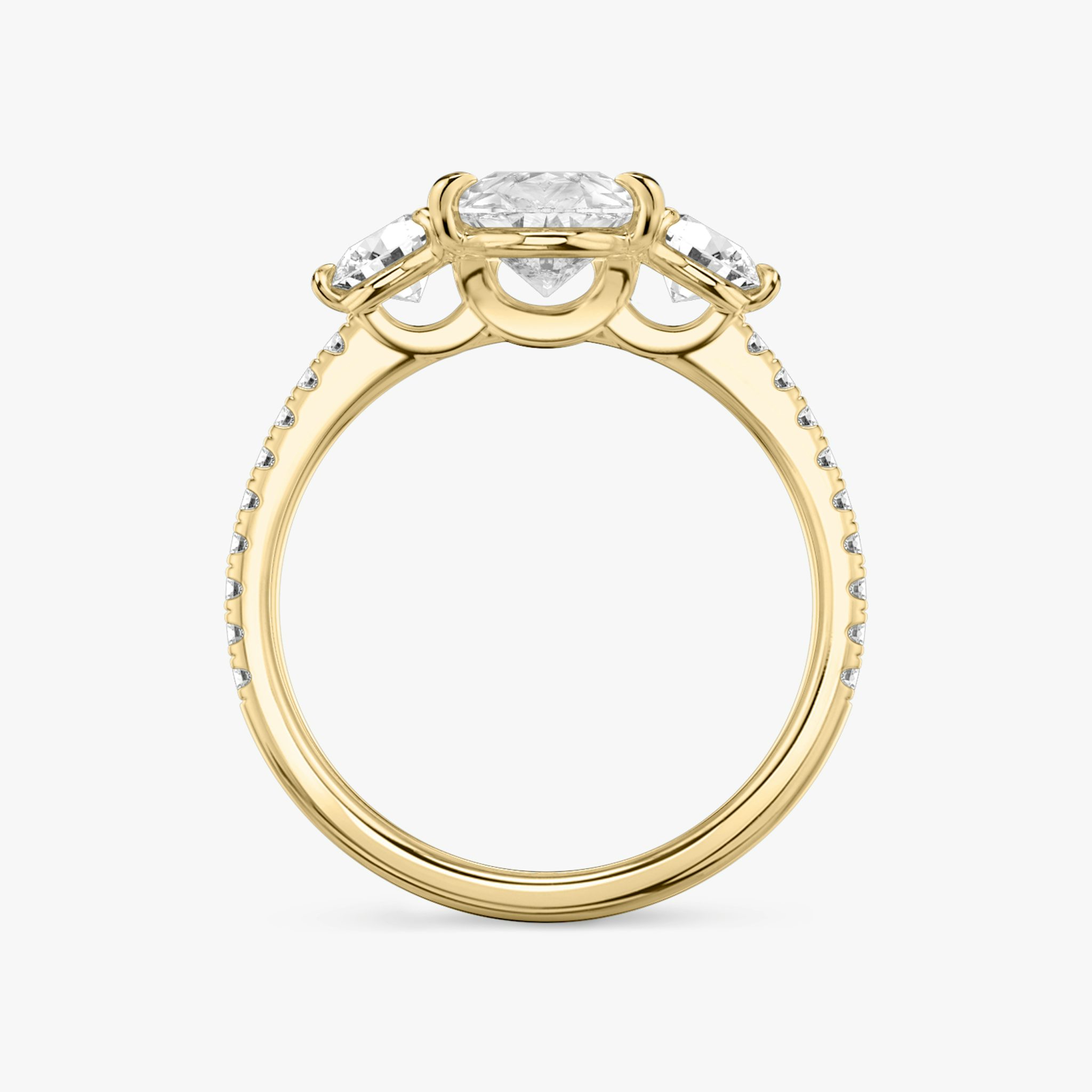 Three Stone | Tropfen | 18k | Gelbgold | bandAccent: Mit Pavé-Besatz | sideStoneCarat: 0.25ct | sideStoneShape: Rund | diamondOrientation: vertical | caratWeight: other