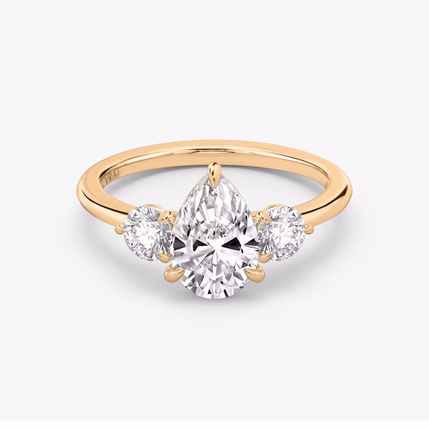 The Three Stone Pear | Rose Gold
