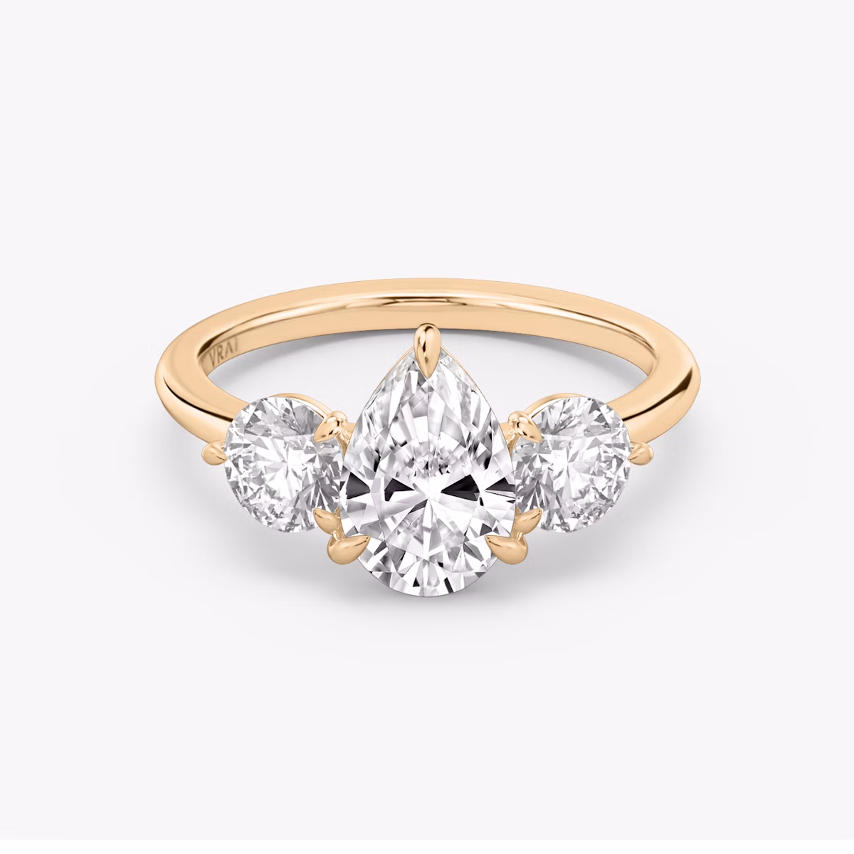 Three Stone Pear Ring