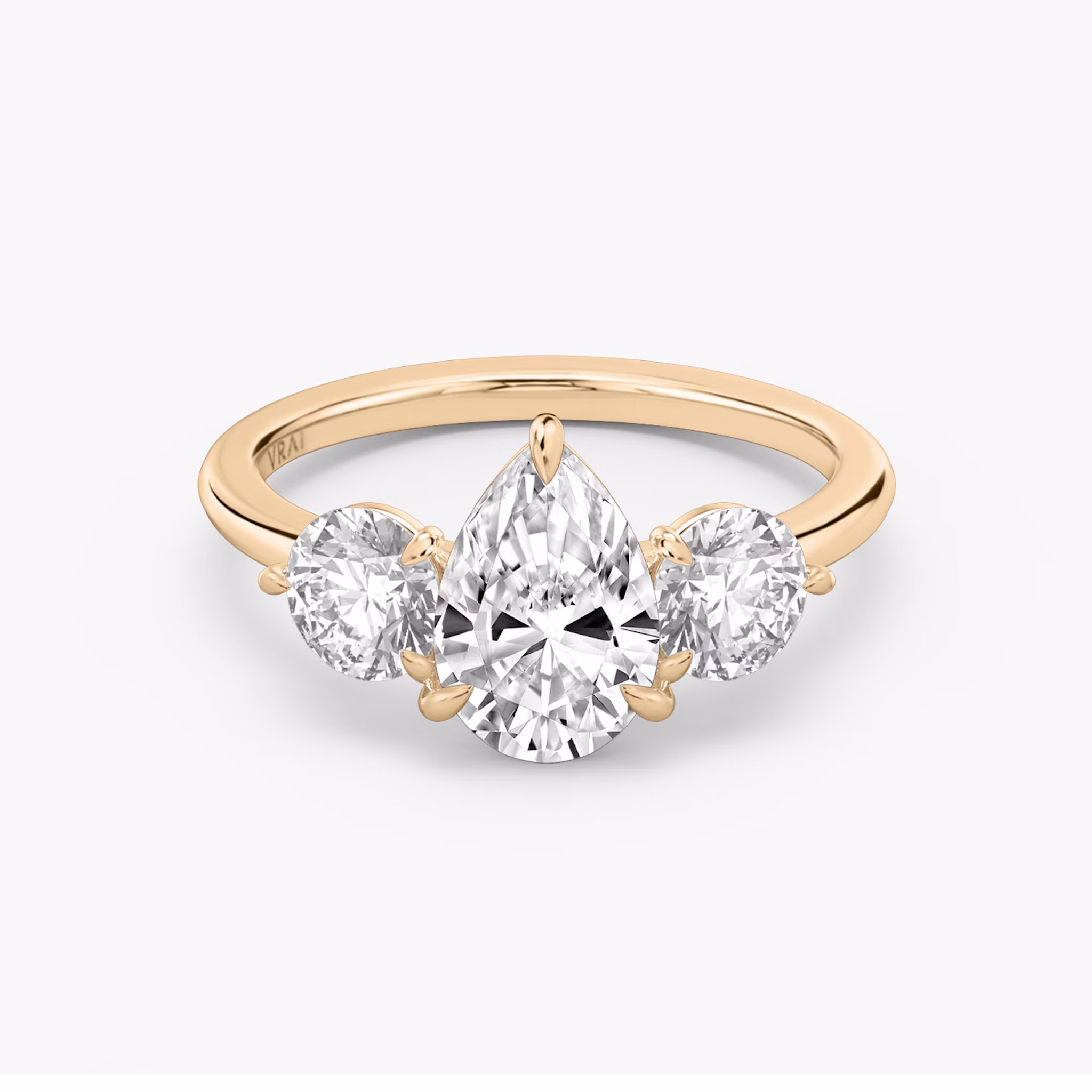 Three Stone Pear Ring