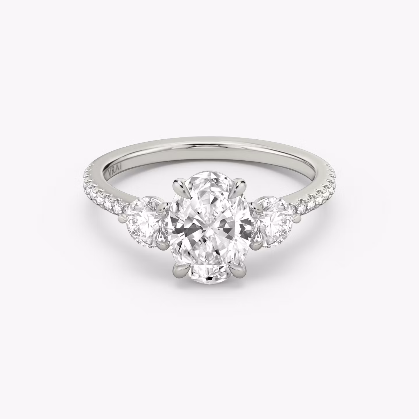 The Three Stone Oval | Platinum
