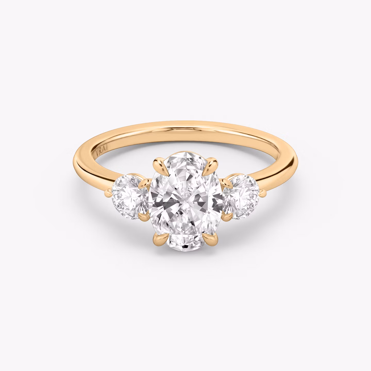The Three Stone Oval | Rose Gold