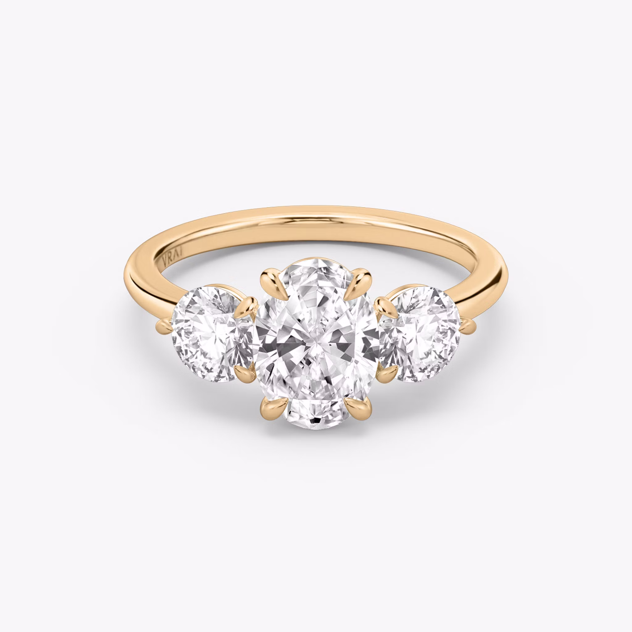 The Three Stone Oval | Rose Gold