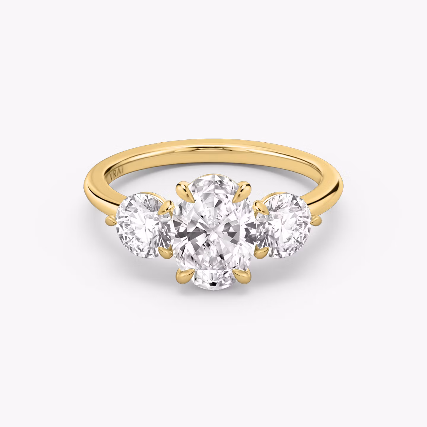 The Three Stone Oval | Yellow Gold